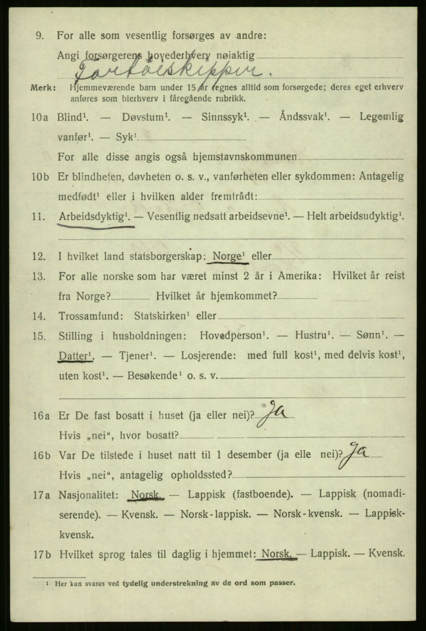 SATØ, 1920 census for Harstad, 1920, p. 3321