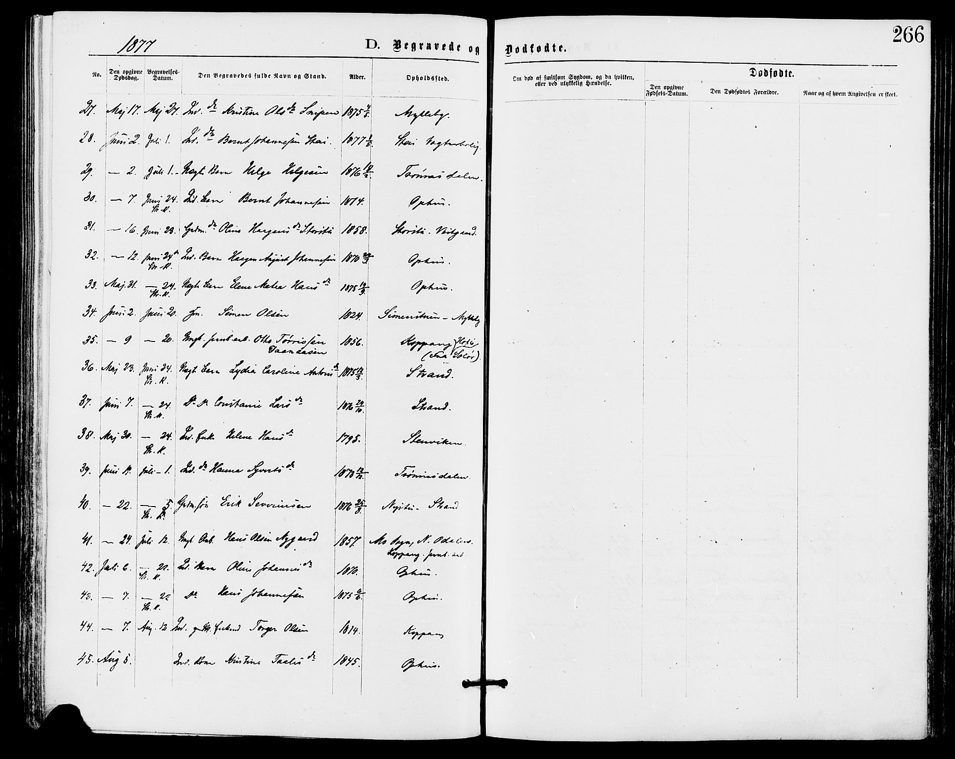 Stor-Elvdal prestekontor, SAH/PREST-052/H/Ha/Haa/L0001: Parish register (official) no. 1, 1871-1882, p. 266