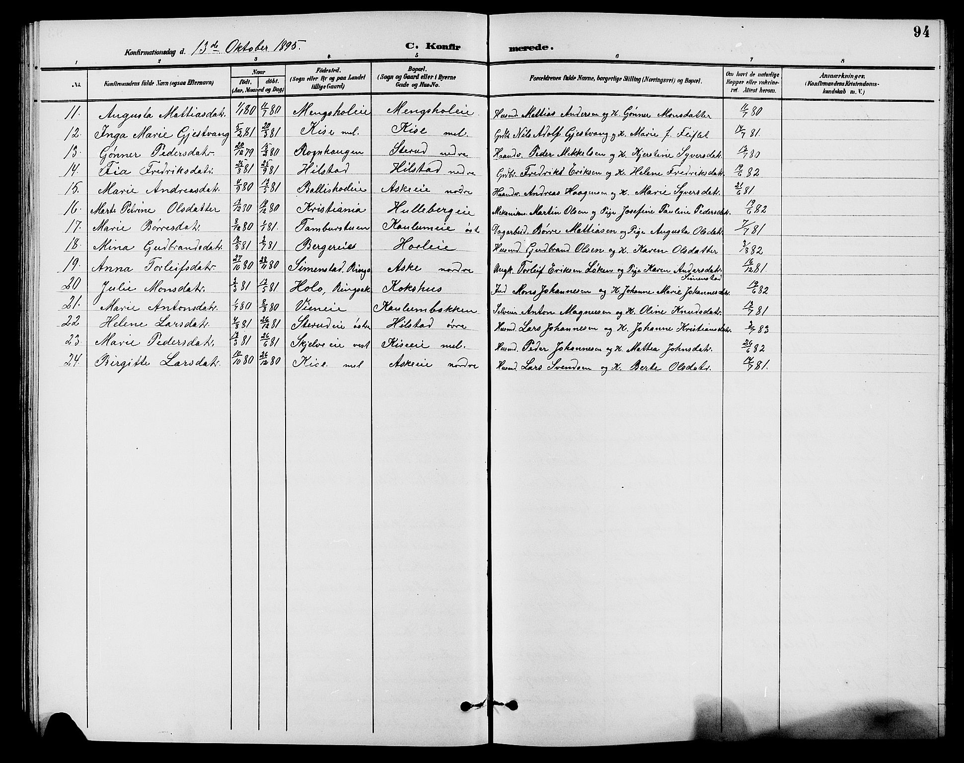 Nes prestekontor, Hedmark, SAH/PREST-020/L/La/L0007: Parish register (copy) no. 7, 1892-1912, p. 94