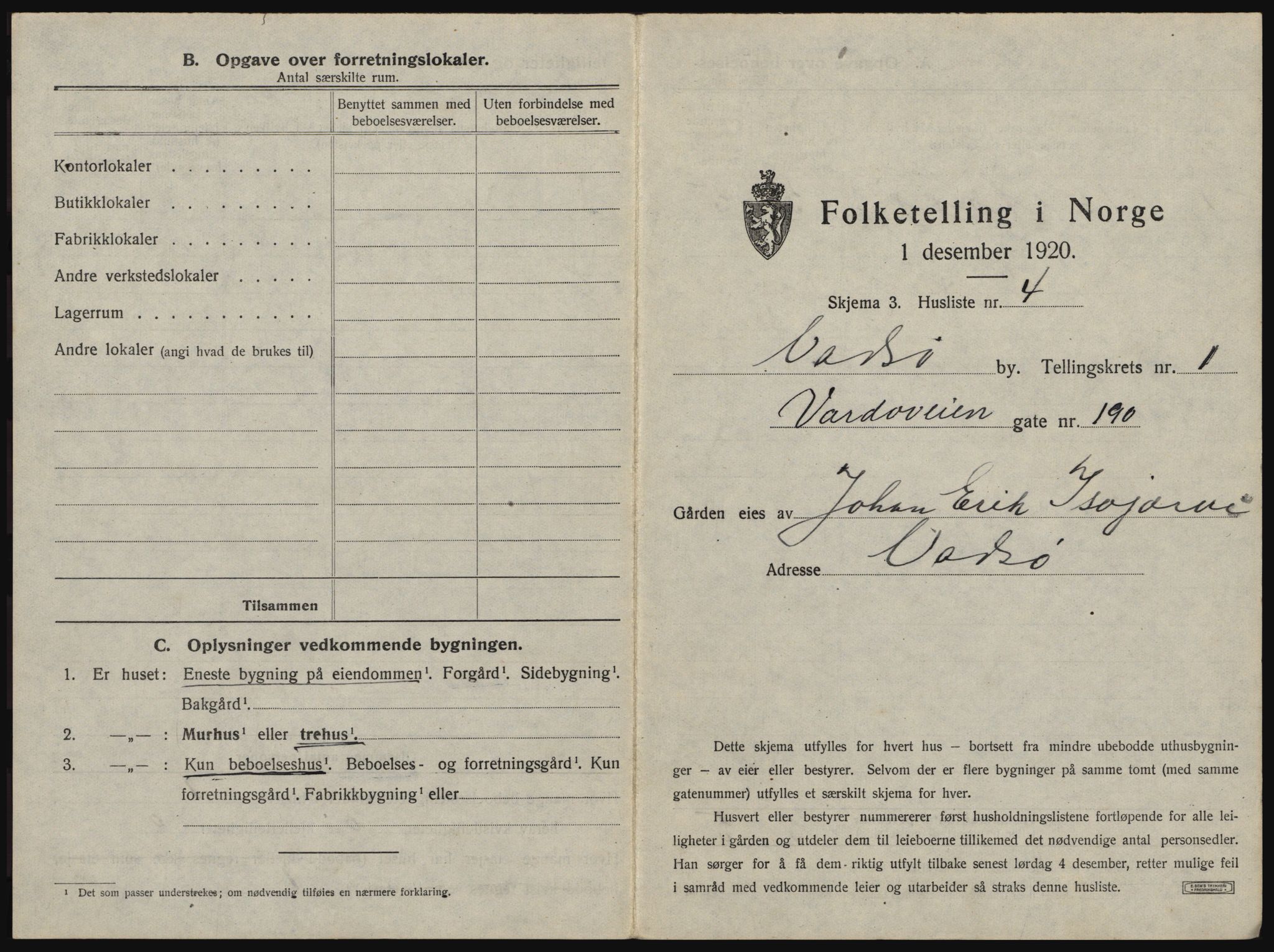 SATØ, 1920 census for Vadsø, 1920, p. 26