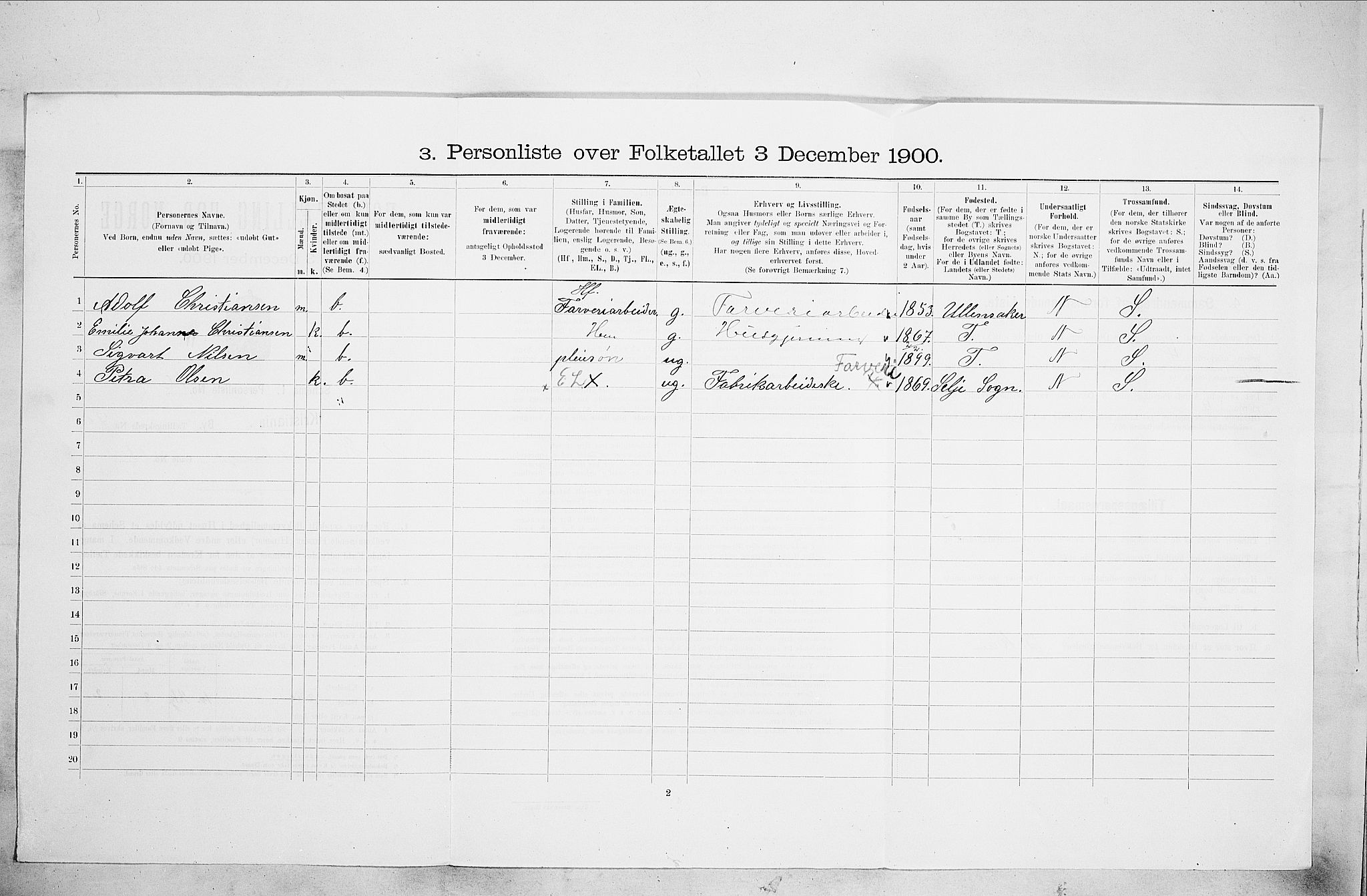 SAO, 1900 census for Kristiania, 1900, p. 37845