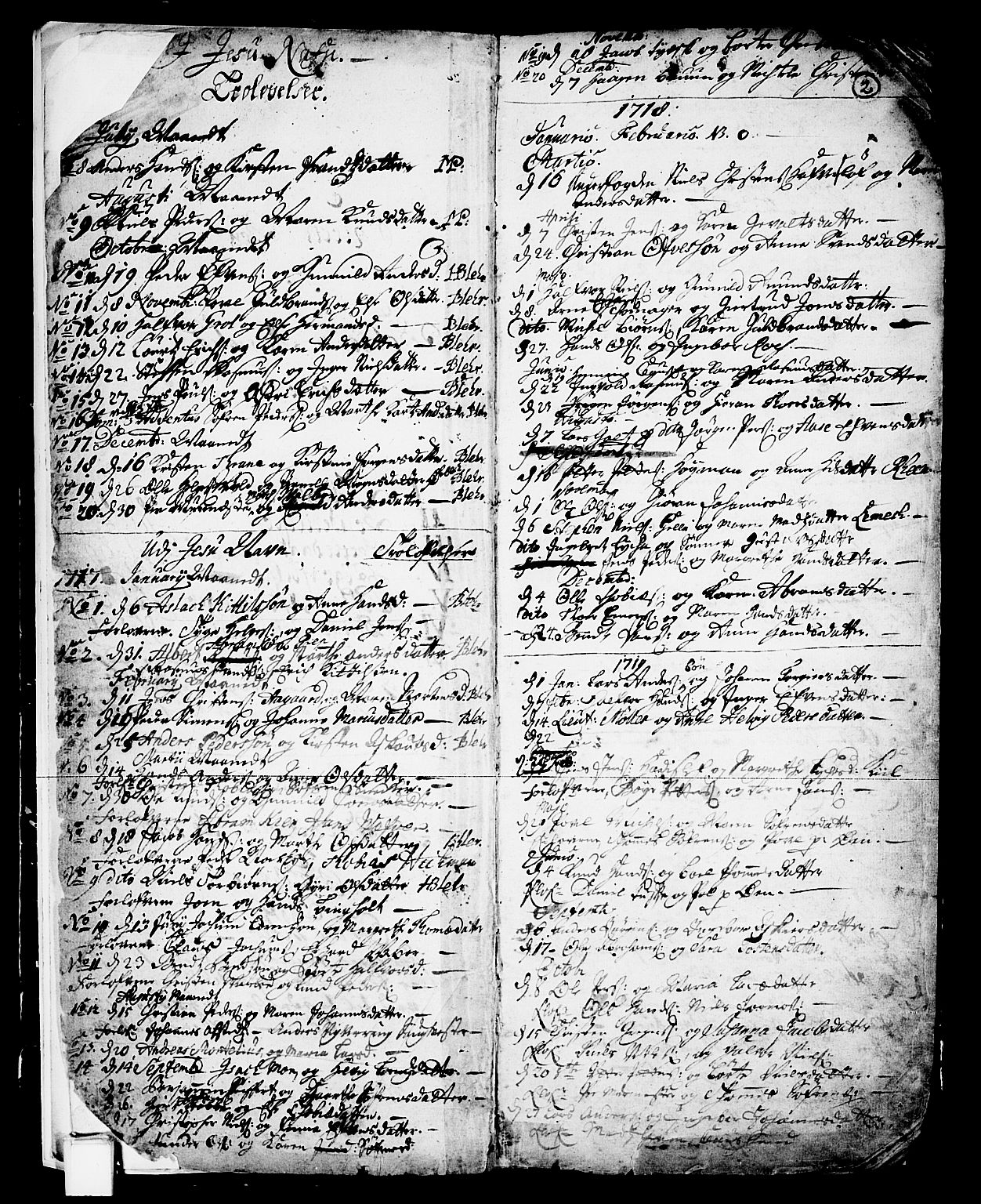 Skien kirkebøker, SAKO/A-302/F/Fa/L0002: Parish register (official) no. 2, 1716-1757, p. 2