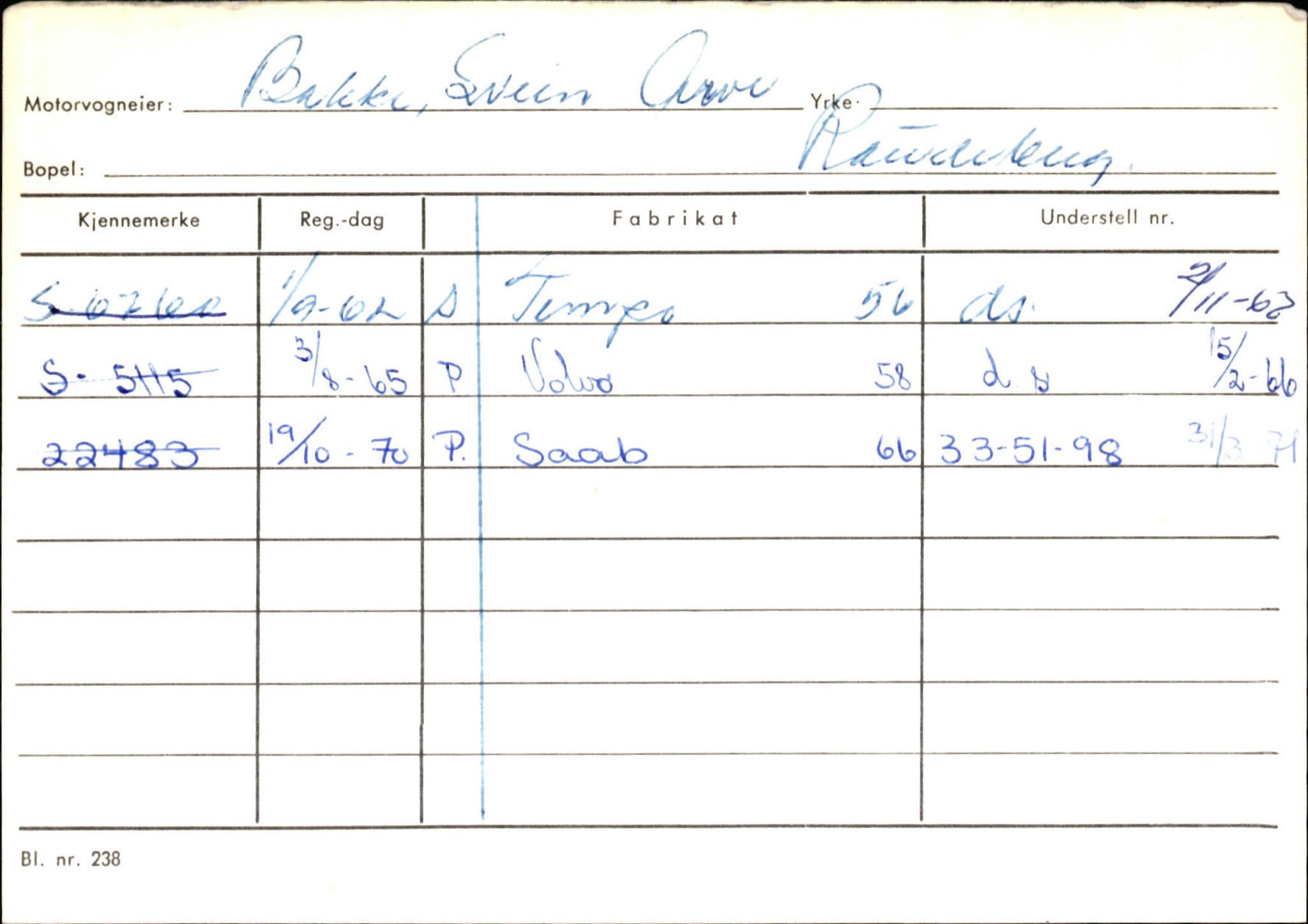 Statens vegvesen, Sogn og Fjordane vegkontor, AV/SAB-A-5301/4/F/L0144: Registerkort Vågsøy A-R, 1945-1975, p. 87