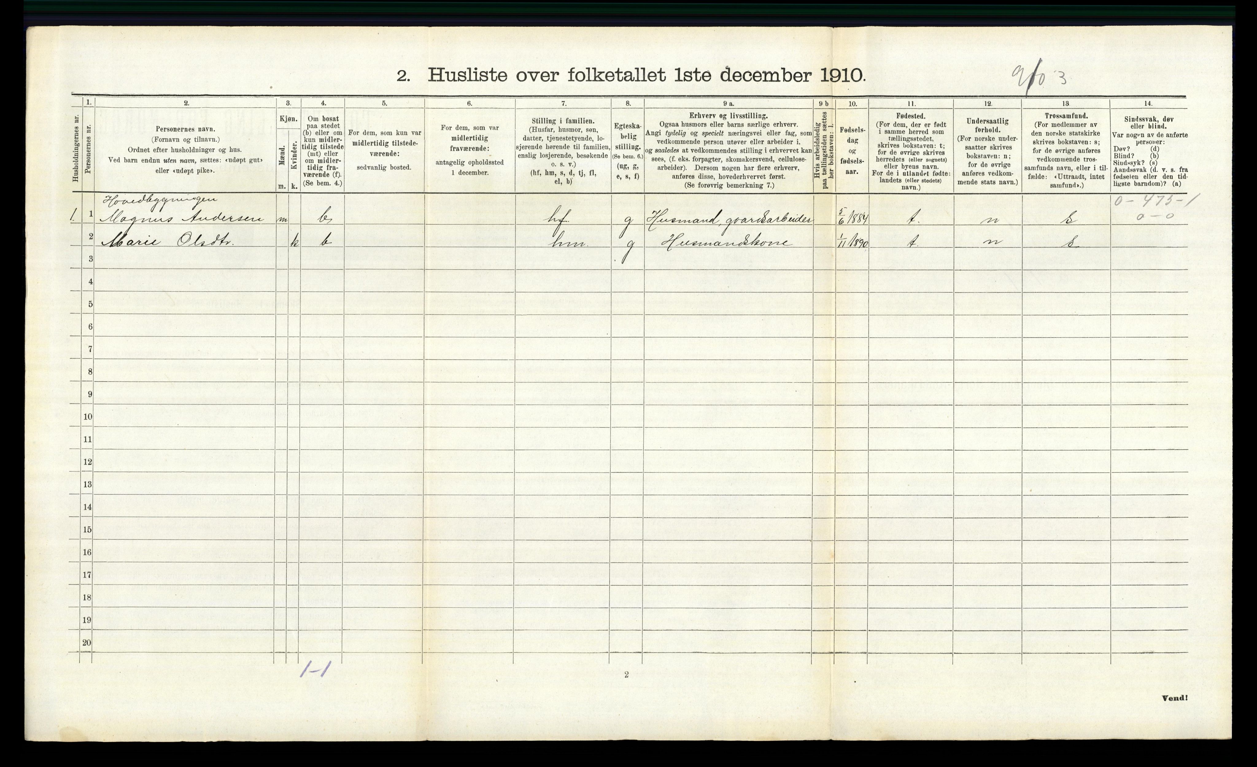 RA, 1910 census for Romedal, 1910, p. 342