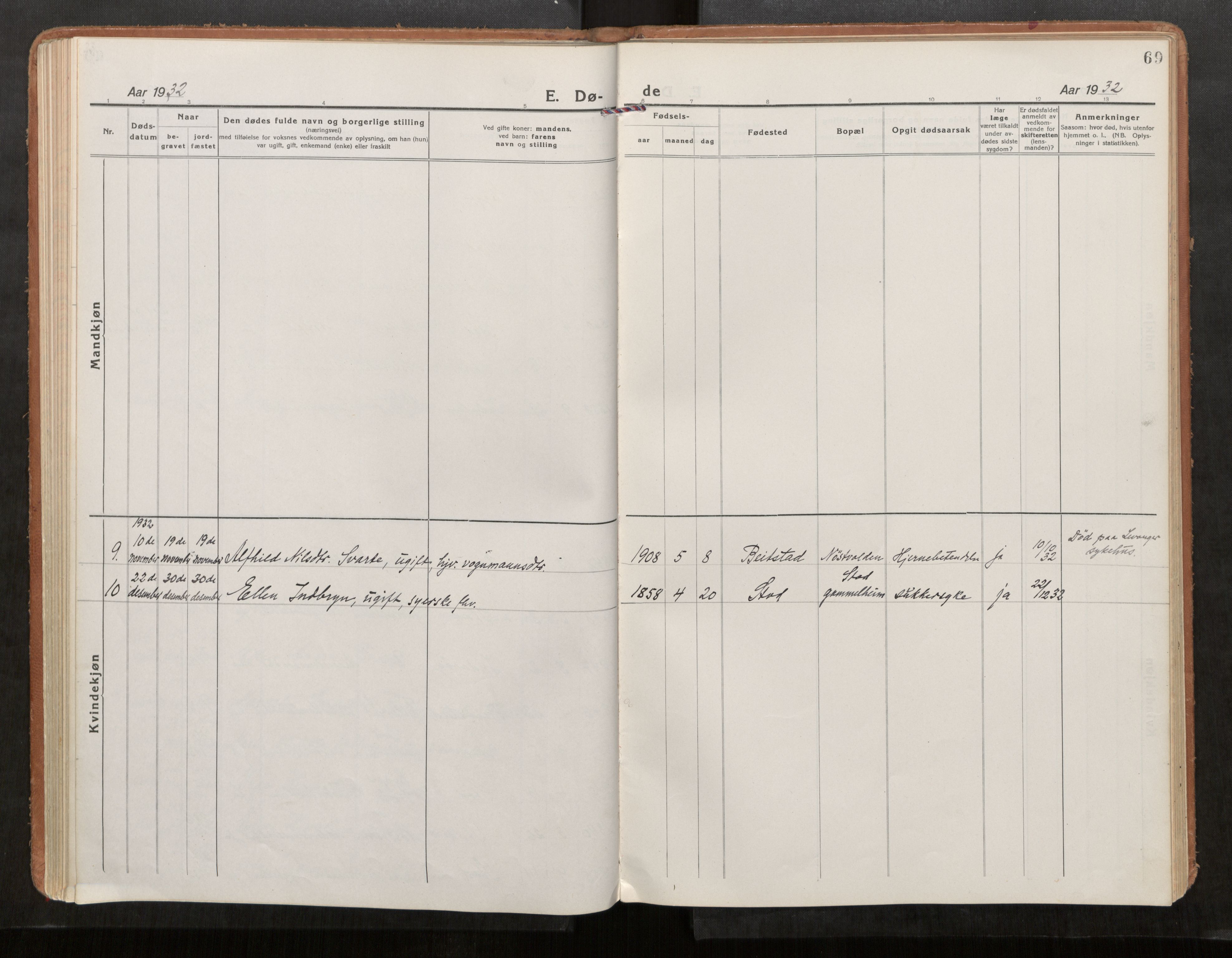 Stod sokneprestkontor, SAT/A-1164/1/I/I1/I1a/L0005: Parish register (official) no. 5, 1923-1932, p. 69