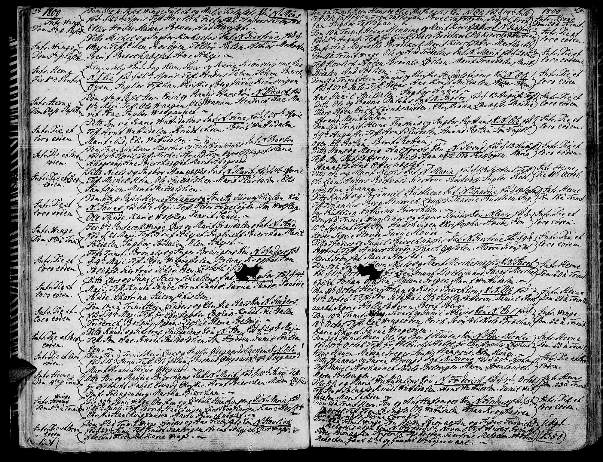 Ministerialprotokoller, klokkerbøker og fødselsregistre - Sør-Trøndelag, SAT/A-1456/630/L0490: Parish register (official) no. 630A03, 1795-1818, p. 58-59