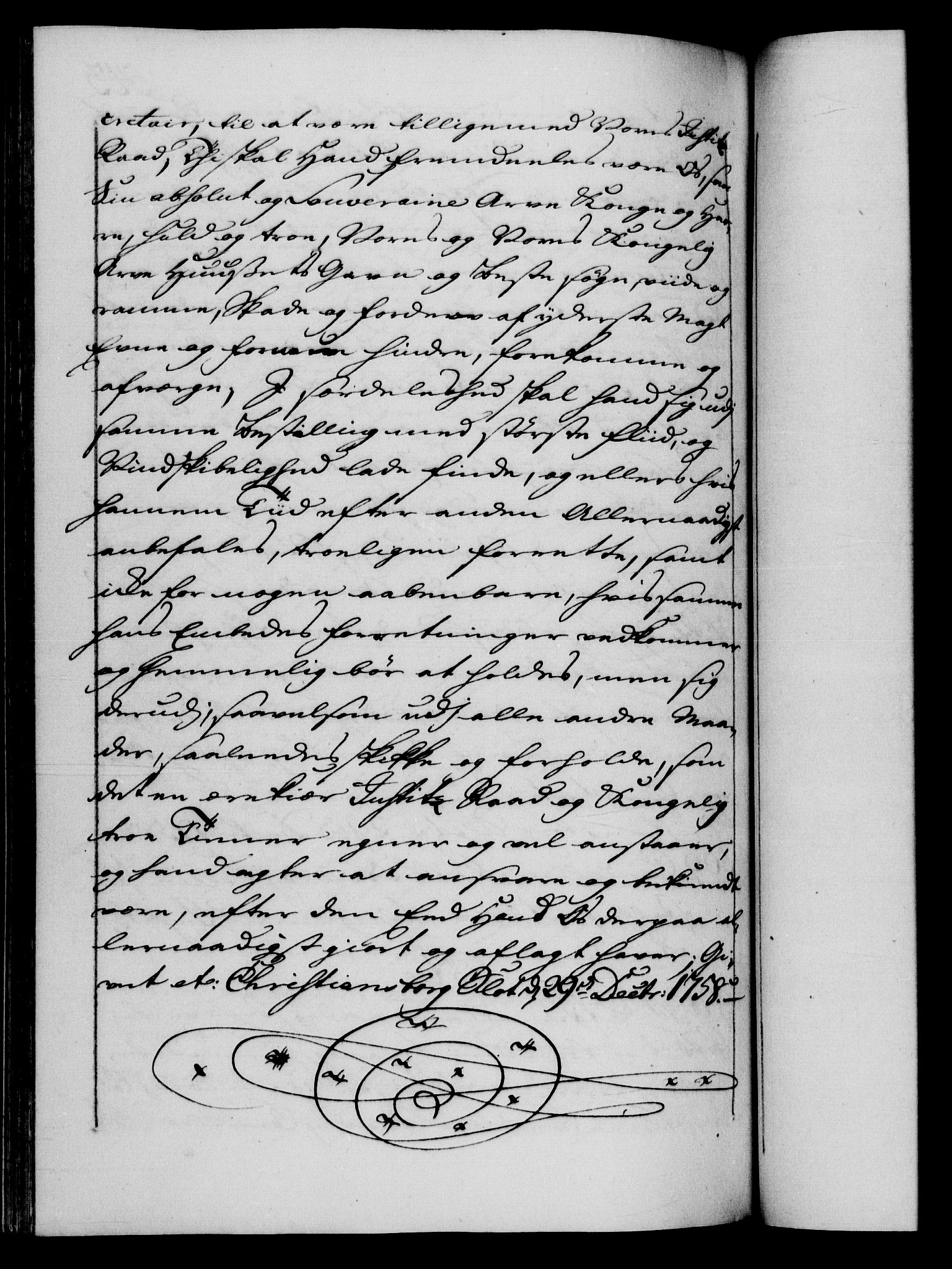 Danske Kanselli 1572-1799, AV/RA-EA-3023/F/Fc/Fca/Fcaa/L0040: Norske registre, 1757-1759, p. 543b