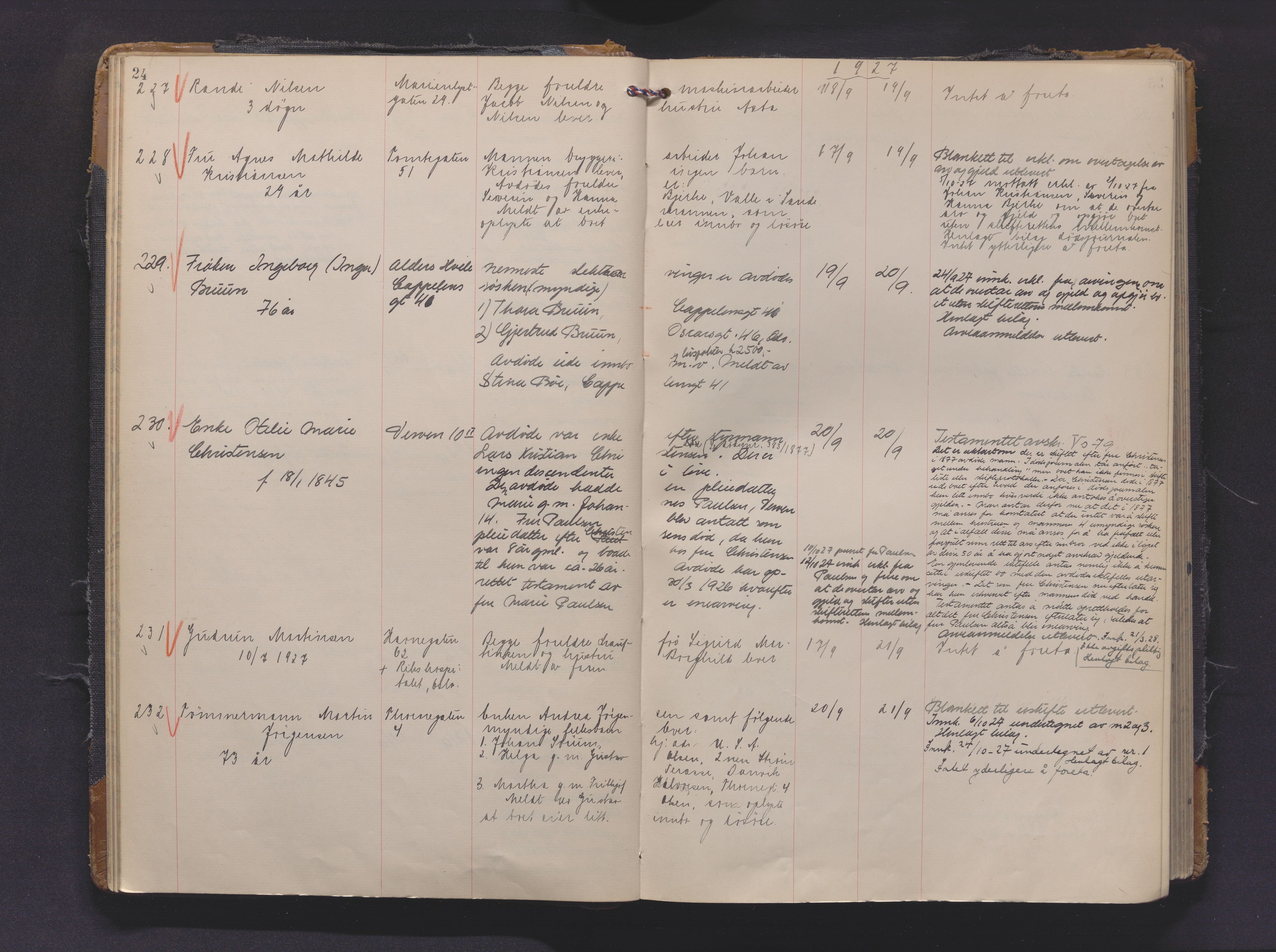 Drammen byfogd, AV/SAKO-A-222/H/Ha/Haa/L0016: Dødsjournal., 1927-1930, p. 24