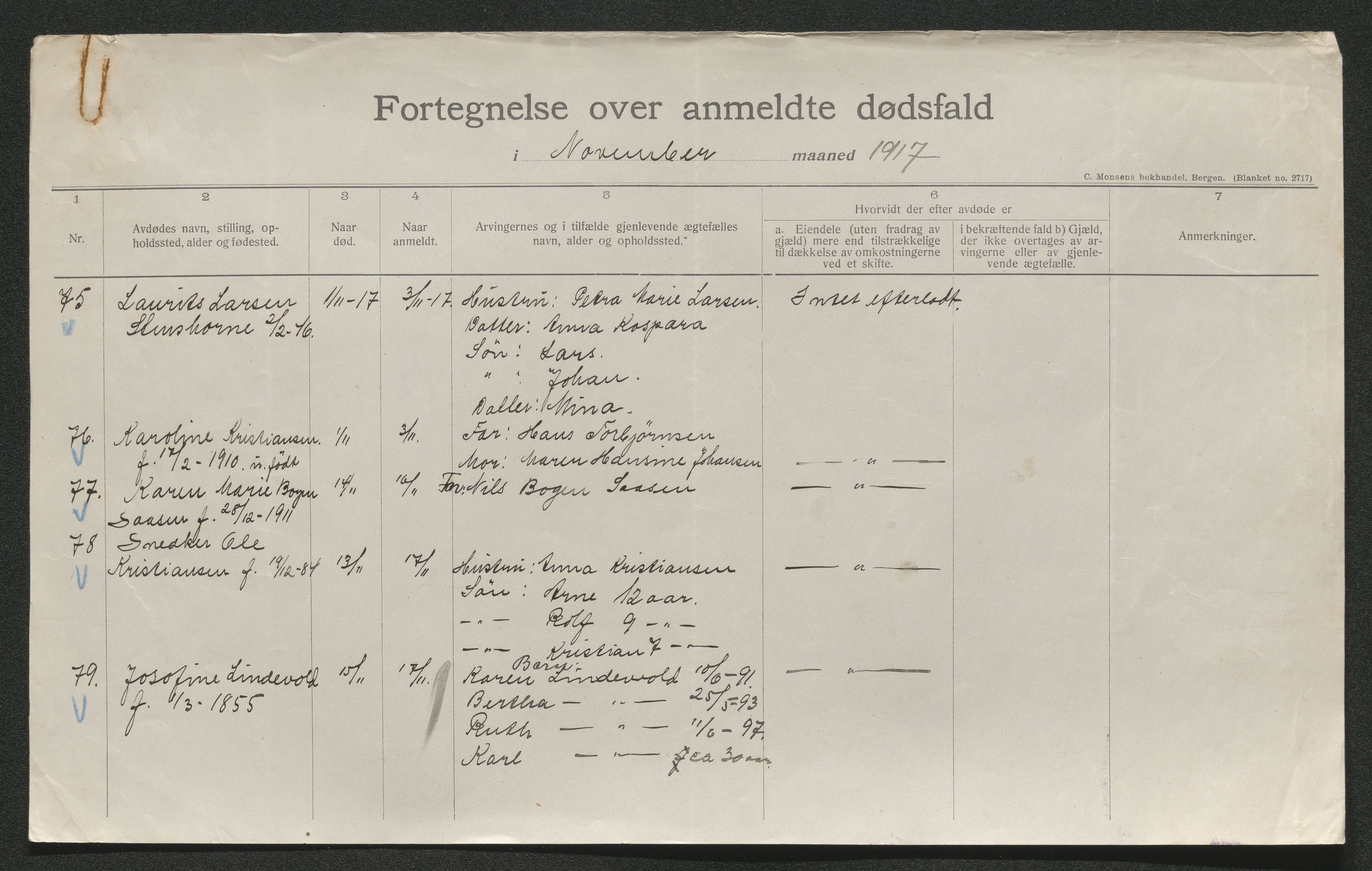 Eiker, Modum og Sigdal sorenskriveri, AV/SAKO-A-123/H/Ha/Hab/L0038: Dødsfallsmeldinger, 1916-1917, p. 719