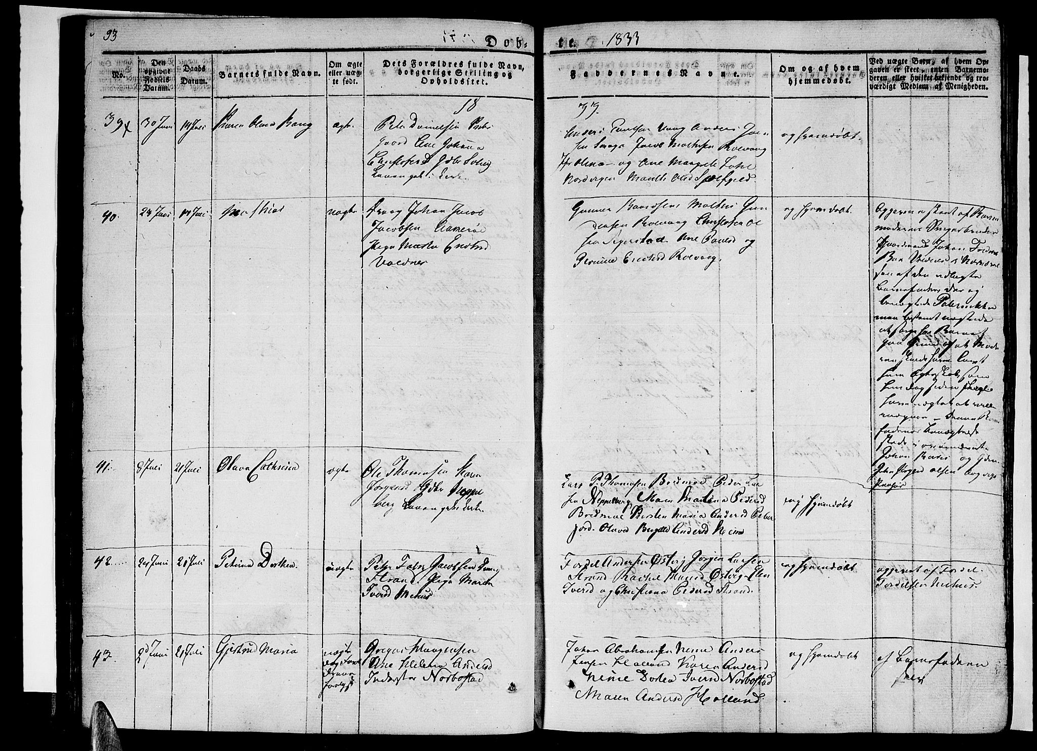 Ministerialprotokoller, klokkerbøker og fødselsregistre - Nordland, AV/SAT-A-1459/838/L0548: Parish register (official) no. 838A06, 1829-1839, p. 93-94