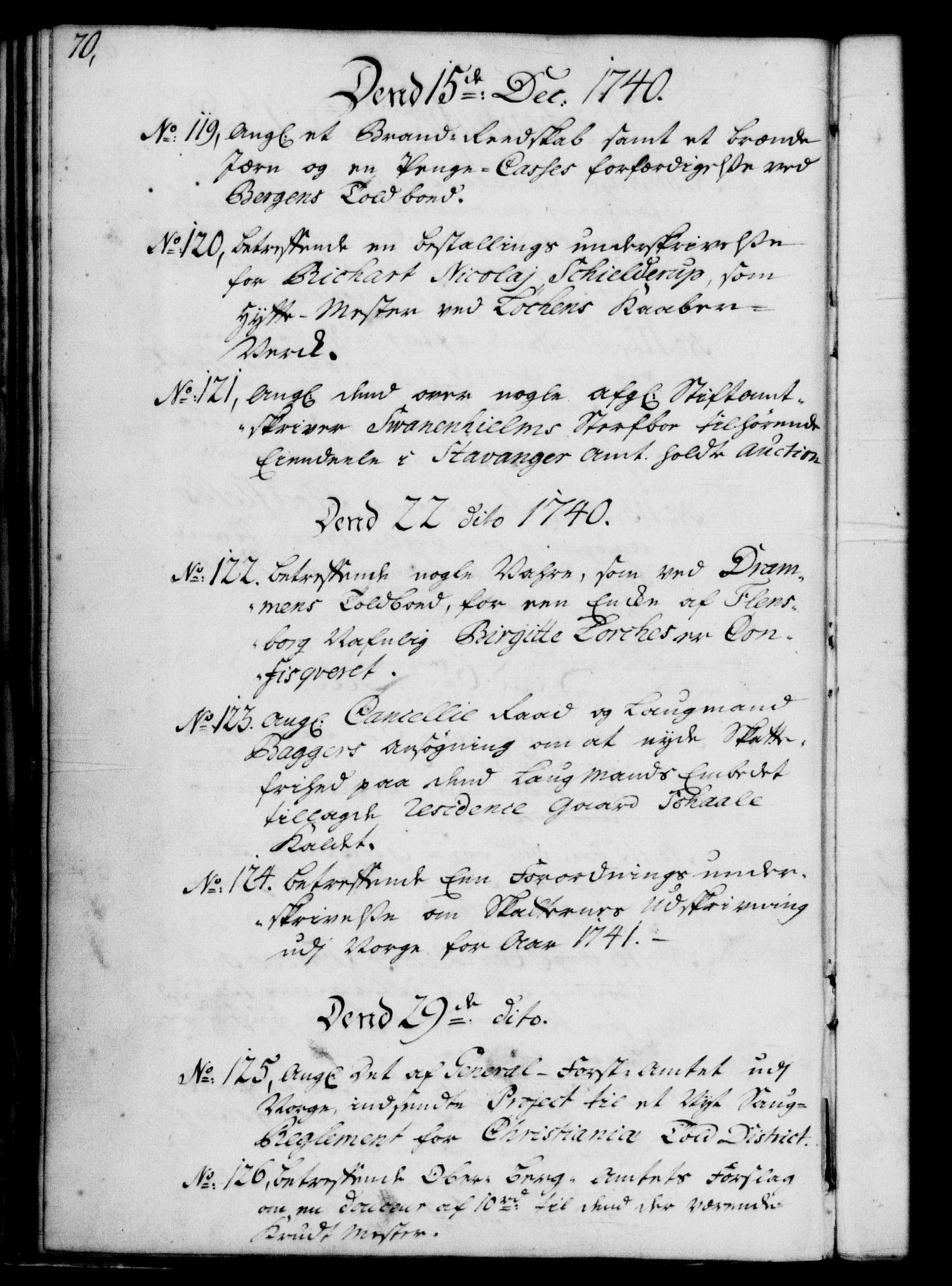 Rentekammeret, Kammerkanselliet, RA/EA-3111/G/Gf/Gfb/L0004: Register til norske relasjons- og resolusjonsprotokoller (merket RK 52.99), 1736-1743, p. 70