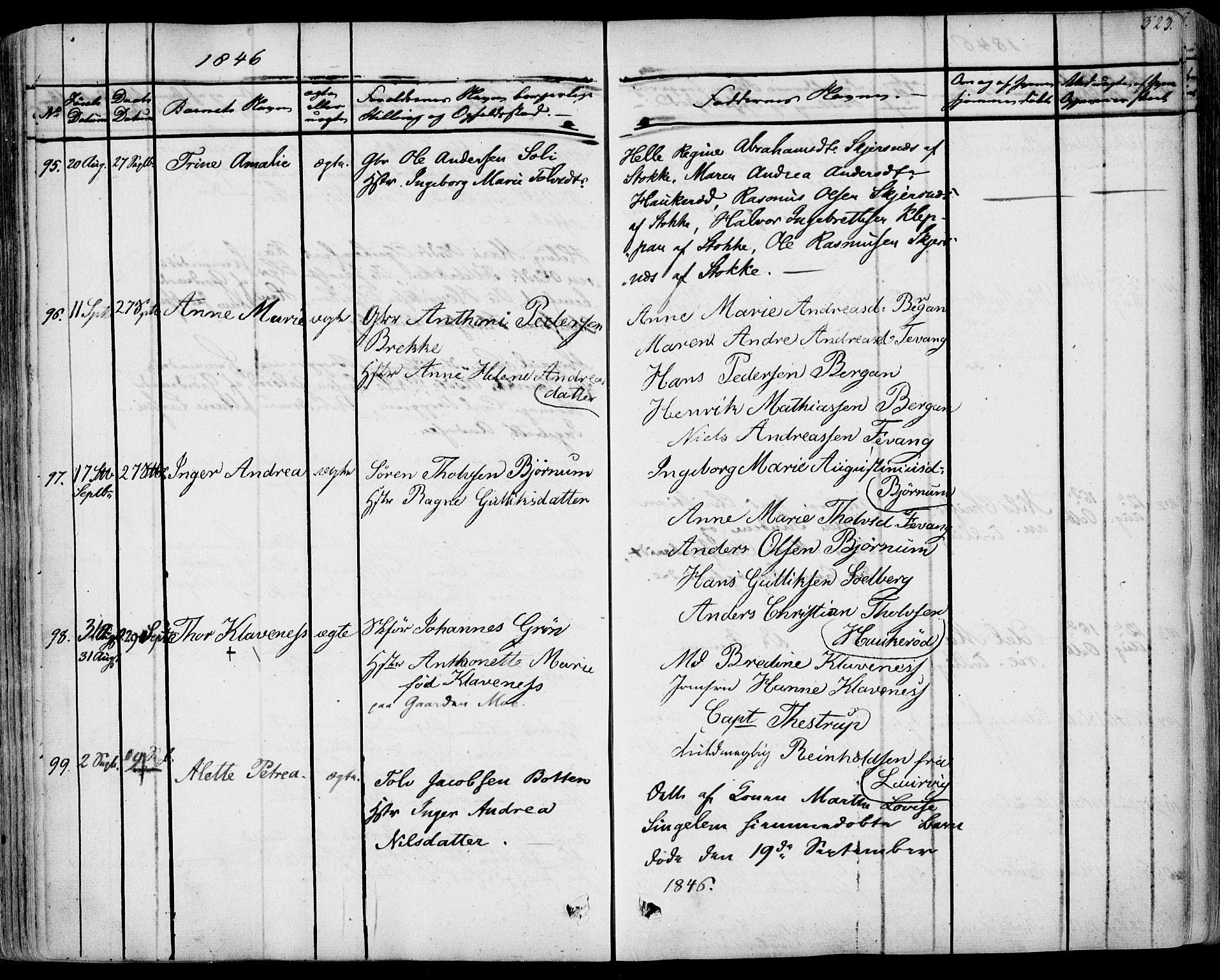 Sandar kirkebøker, SAKO/A-243/F/Fa/L0005: Parish register (official) no. 5, 1832-1847, p. 322-323