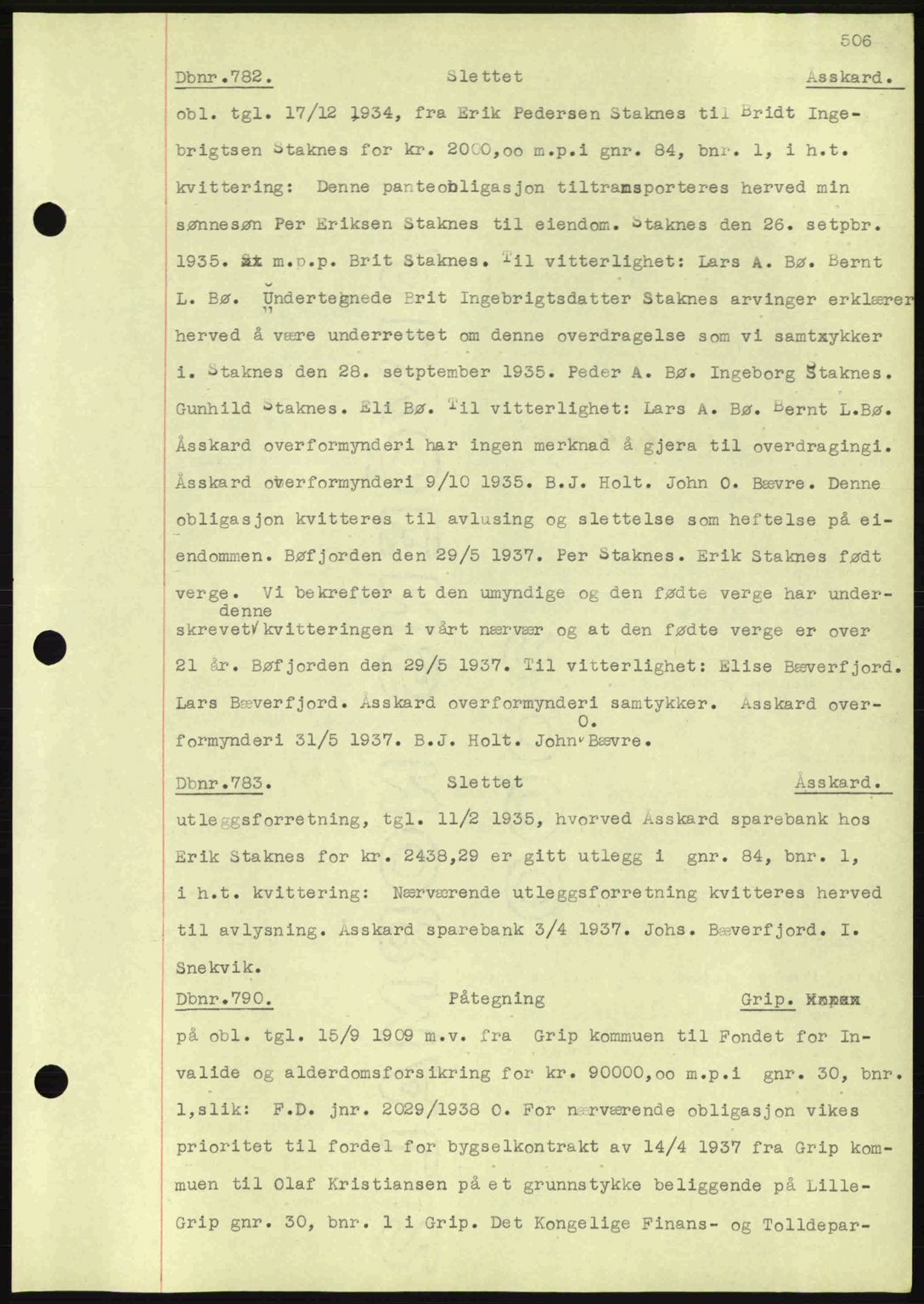 Nordmøre sorenskriveri, AV/SAT-A-4132/1/2/2Ca: Mortgage book no. C80, 1936-1939, Diary no: : 782/1938