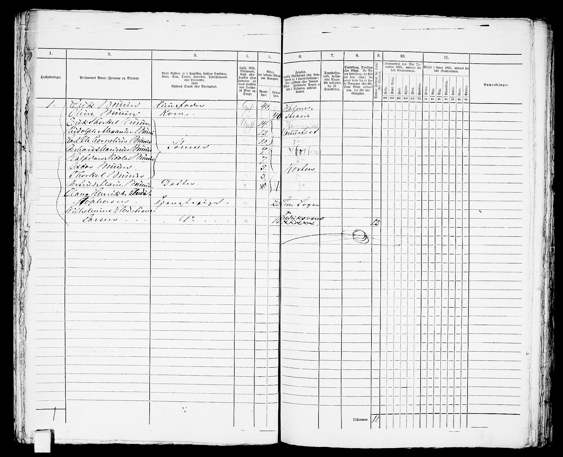 RA, 1865 census for Horten, 1865, p. 719