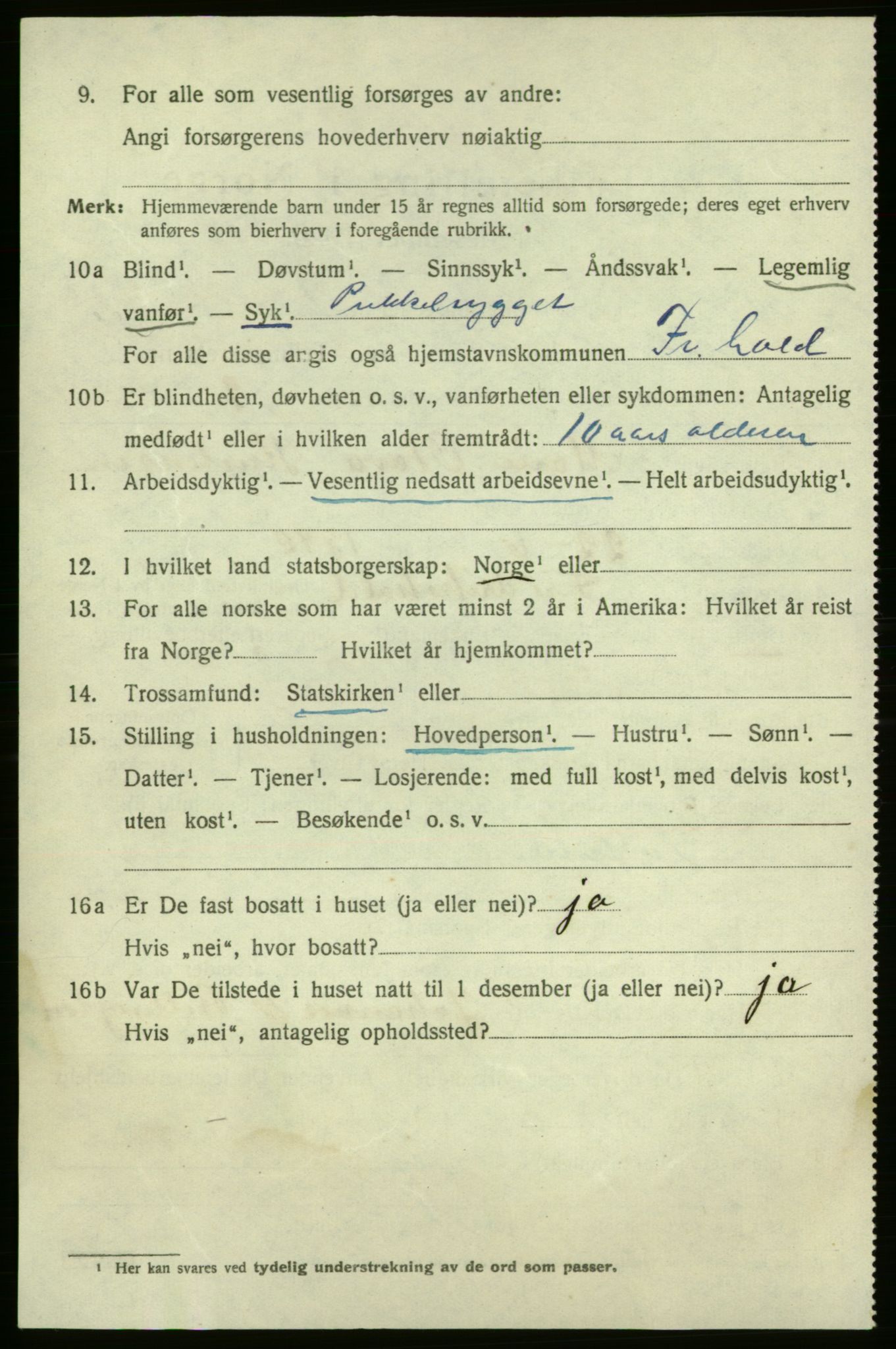 SAO, 1920 census for Fredrikshald, 1920, p. 14854