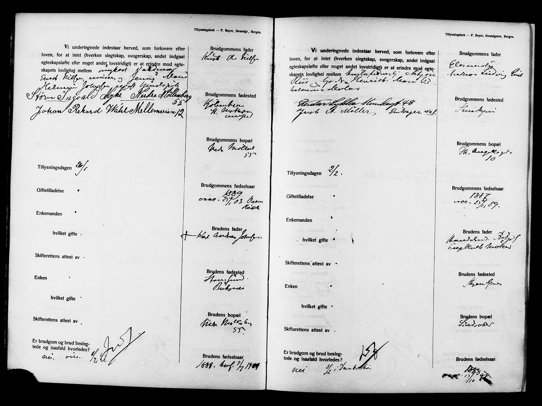 Ministerialprotokoller, klokkerbøker og fødselsregistre - Sør-Trøndelag, AV/SAT-A-1456/604/L0194: Banns register no. 604A15, 1912-1916