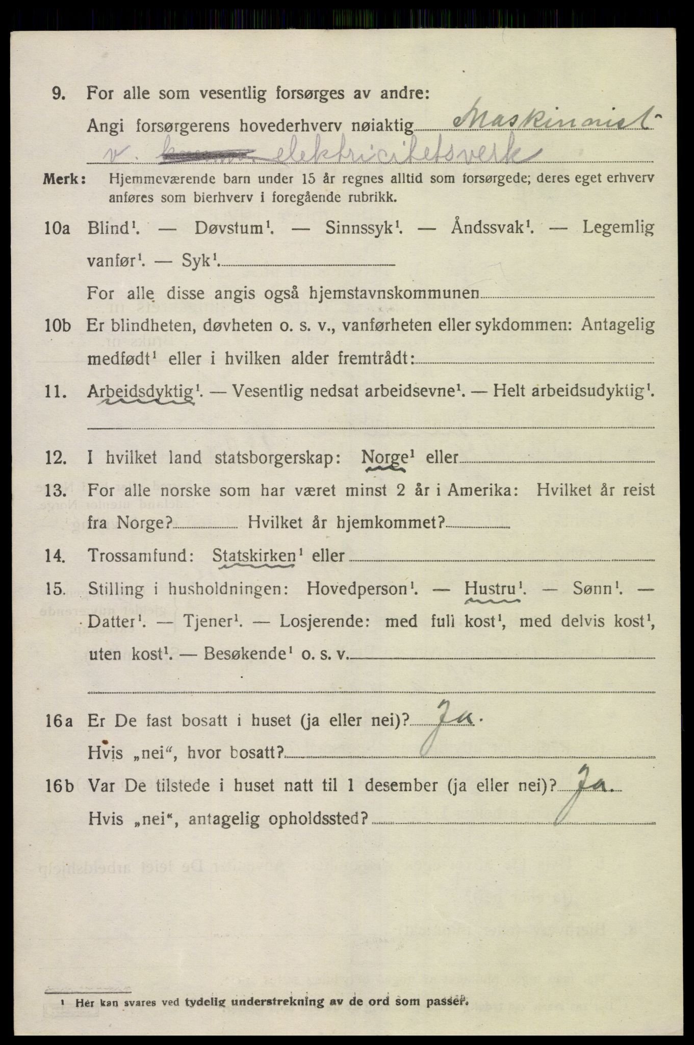 SAK, 1920 census for Grindheim, 1920, p. 580