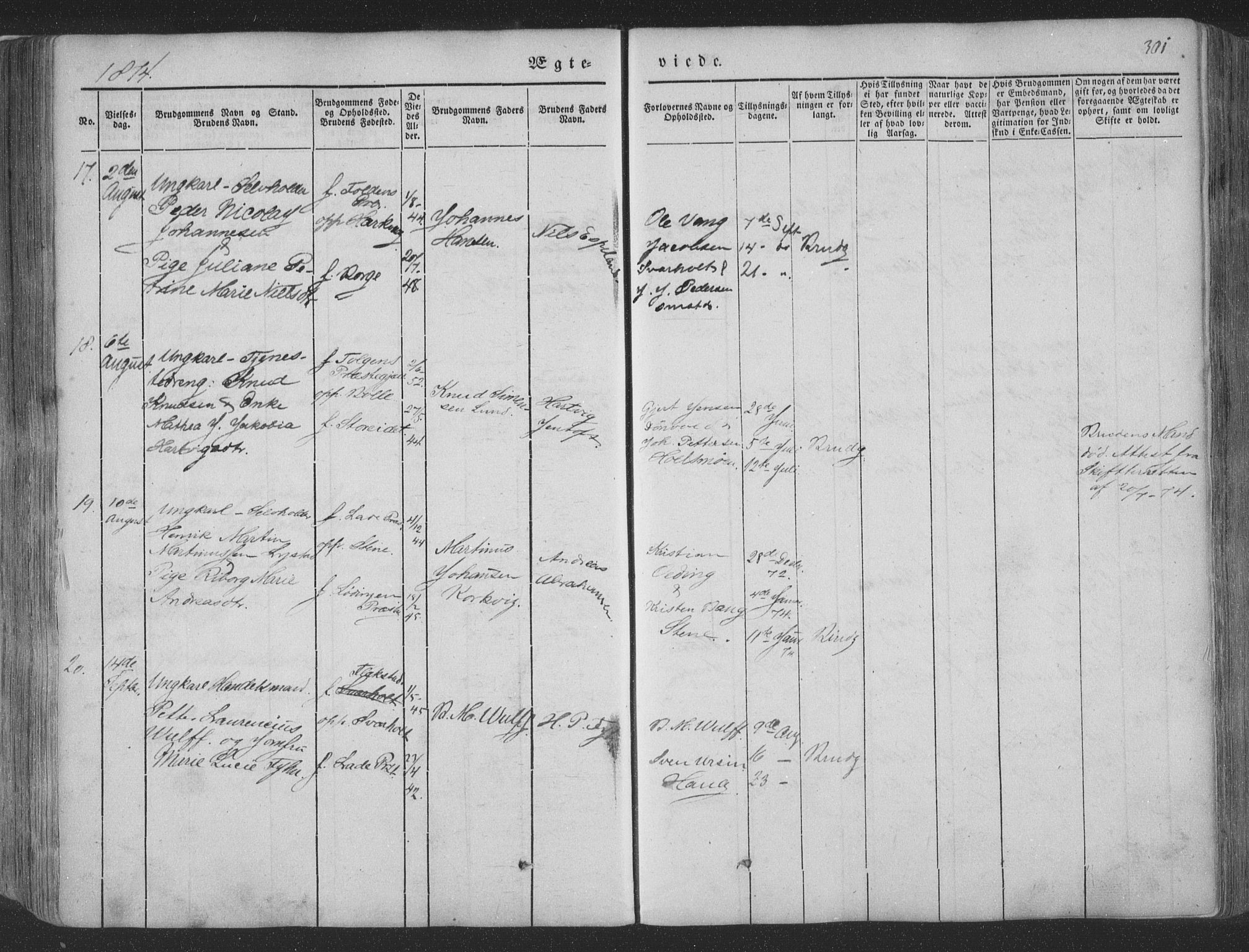 Ministerialprotokoller, klokkerbøker og fødselsregistre - Nordland, AV/SAT-A-1459/881/L1165: Parish register (copy) no. 881C02, 1854-1876, p. 301