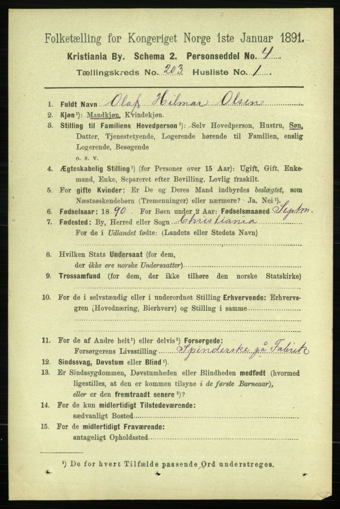 RA, 1891 census for 0301 Kristiania, 1891, p. 122106