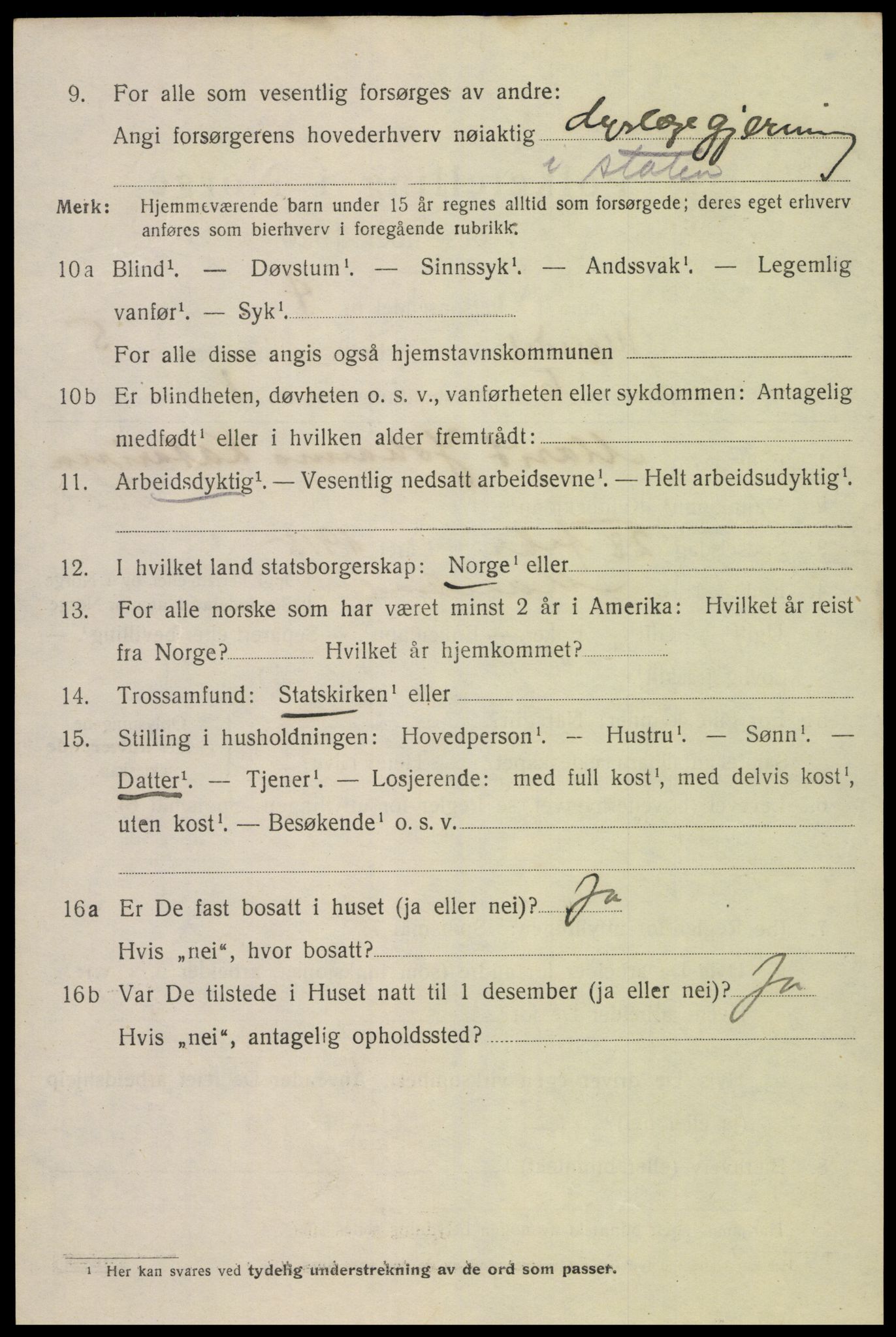 SAK, 1920 census for Mandal, 1920, p. 8260