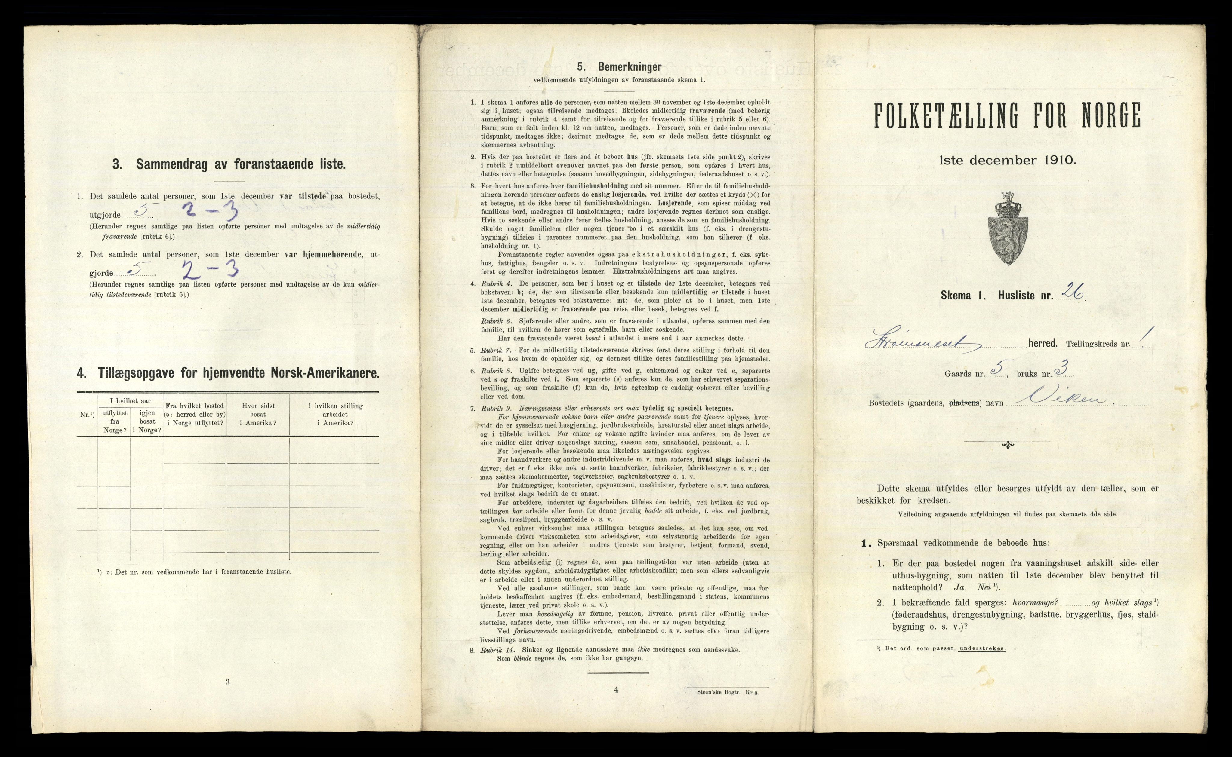 RA, 1910 census for Straumsnes, 1910, p. 79