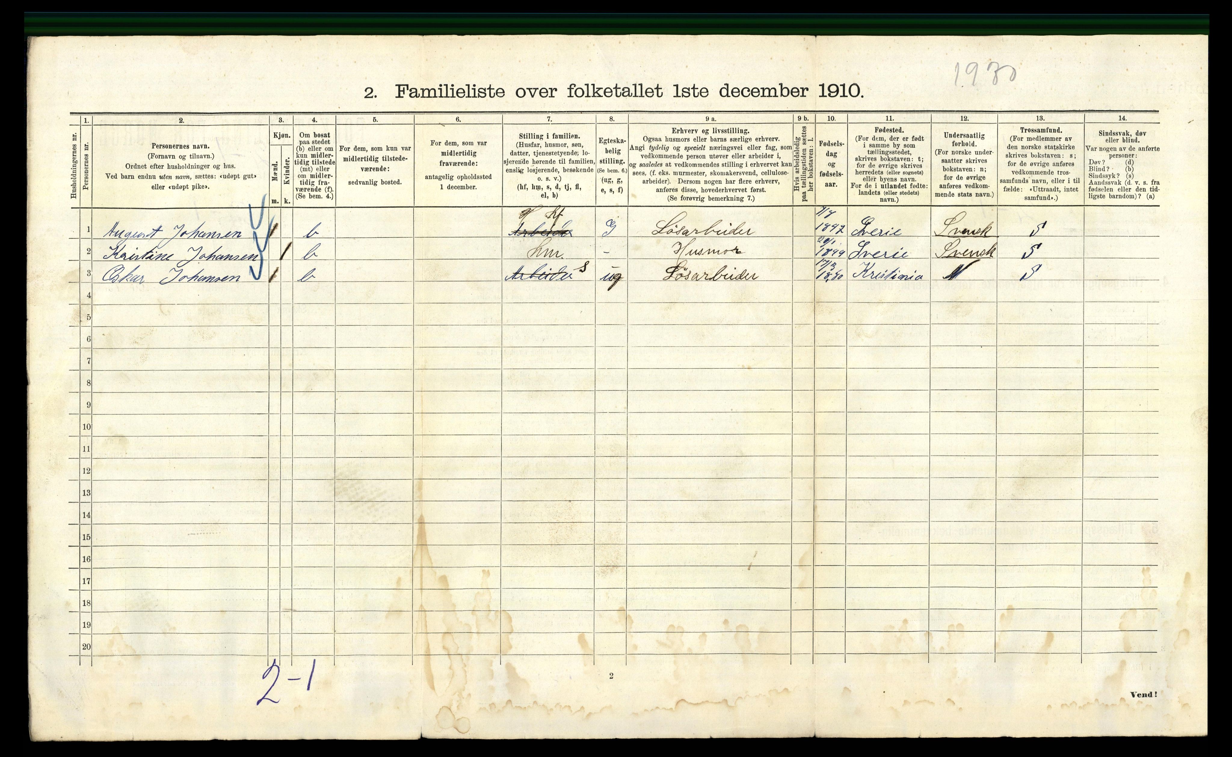 RA, 1910 census for Kristiania, 1910, p. 124876