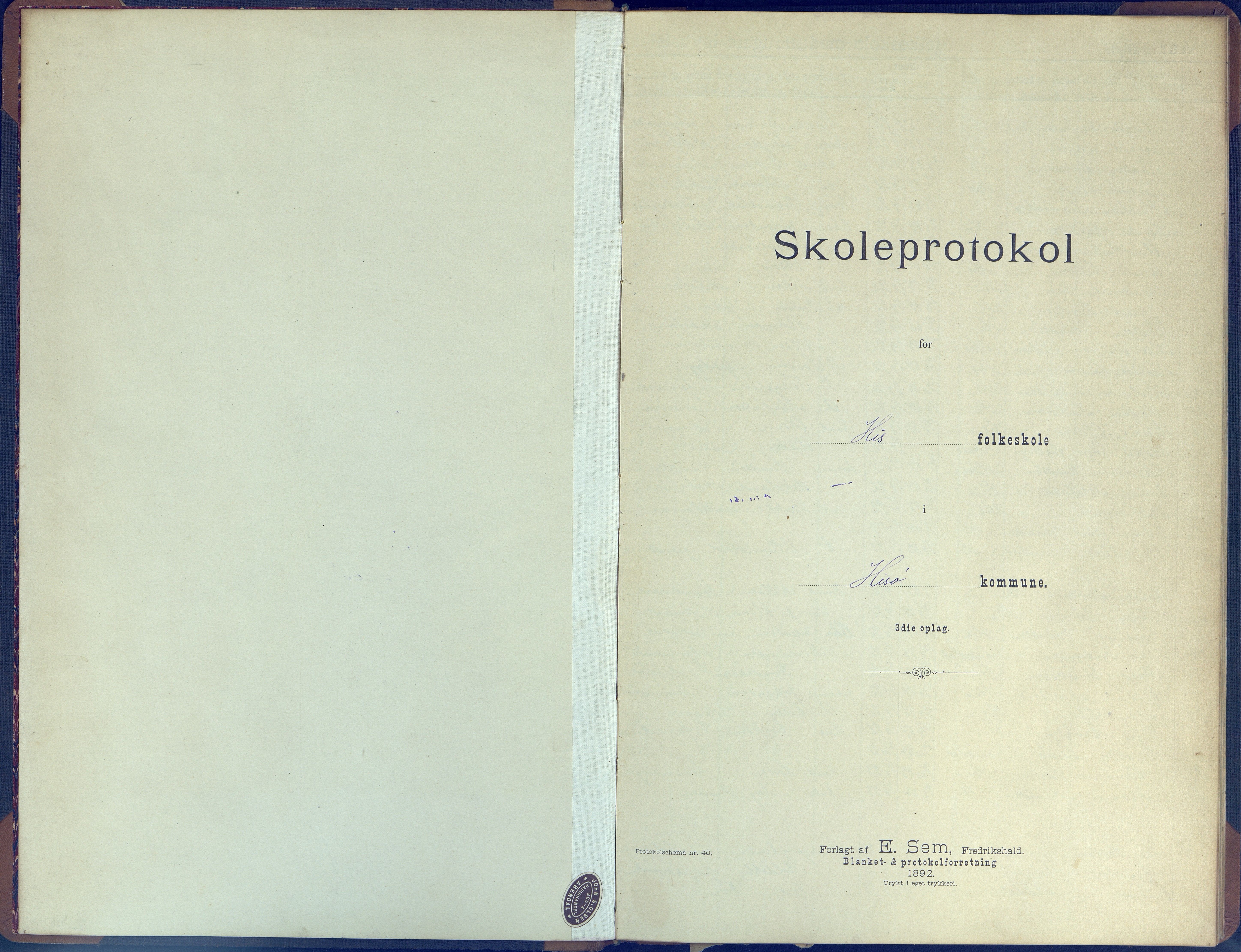 Hisøy kommune frem til 1991, AAKS/KA0922-PK/31/L0007: Skoleprotokoll, 1892-1904
