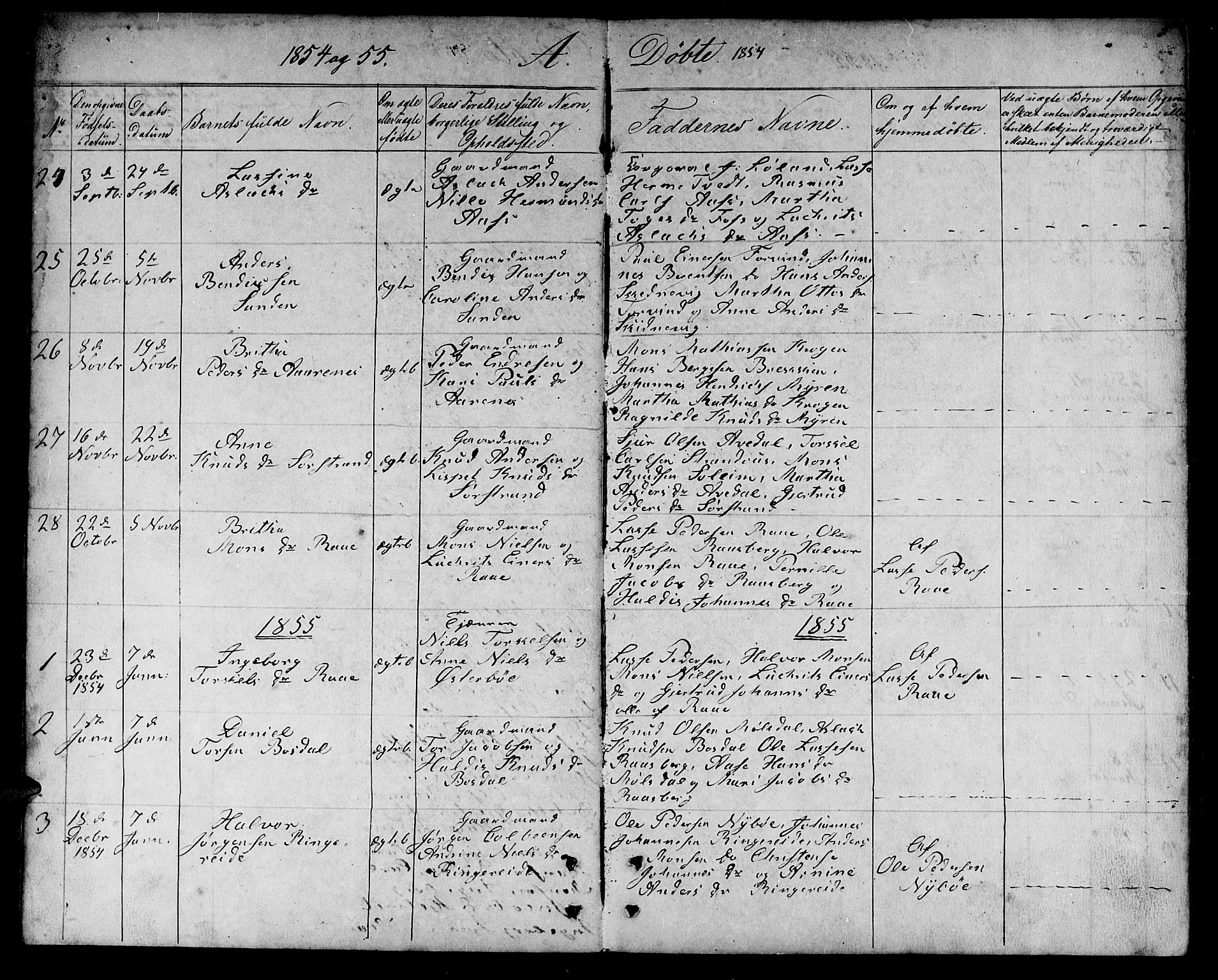 Lavik sokneprestembete, SAB/A-80901: Parish register (copy) no. A 1, 1854-1881, p. 5