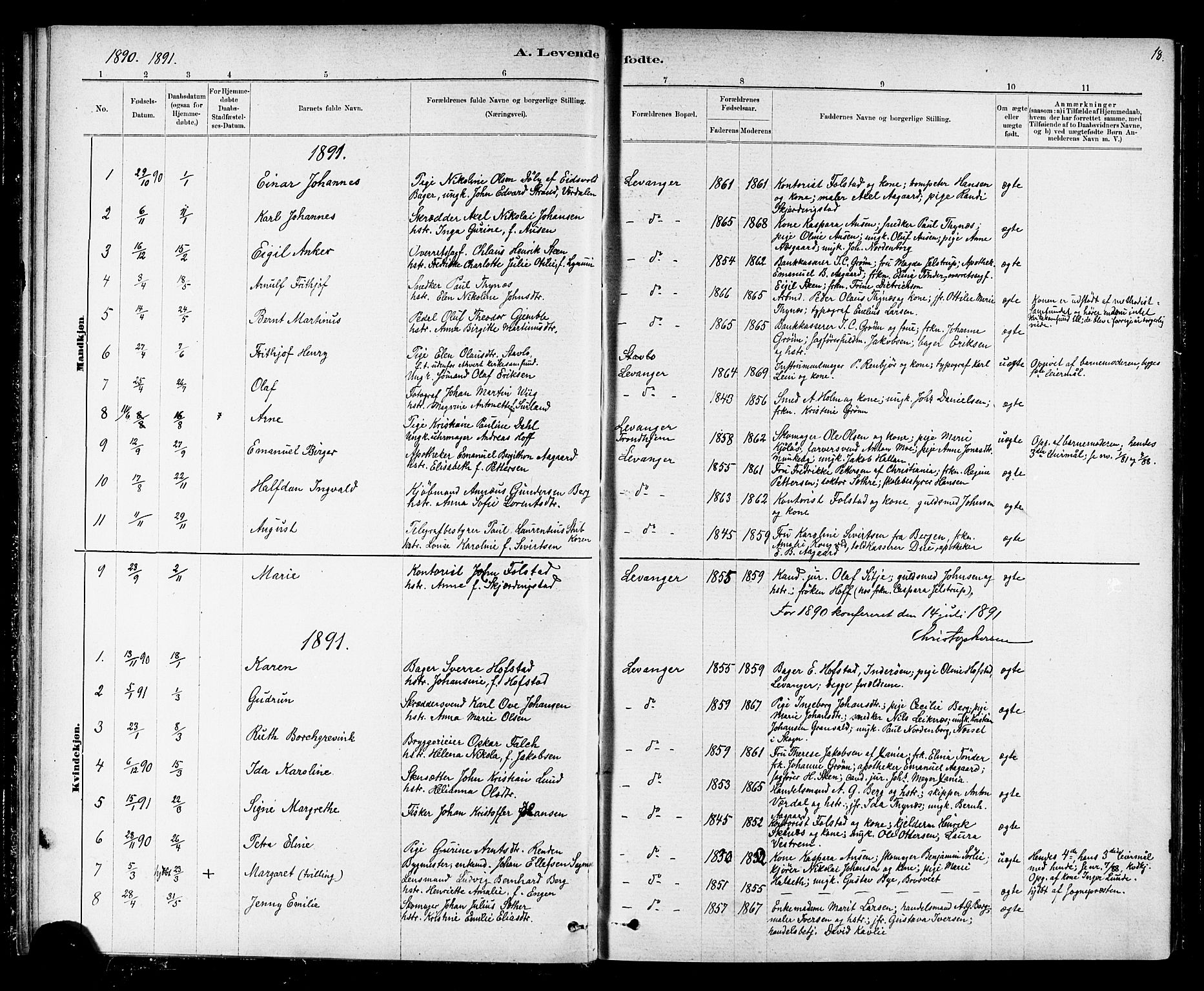 Ministerialprotokoller, klokkerbøker og fødselsregistre - Nord-Trøndelag, SAT/A-1458/720/L0192: Parish register (copy) no. 720C01, 1880-1917, p. 18