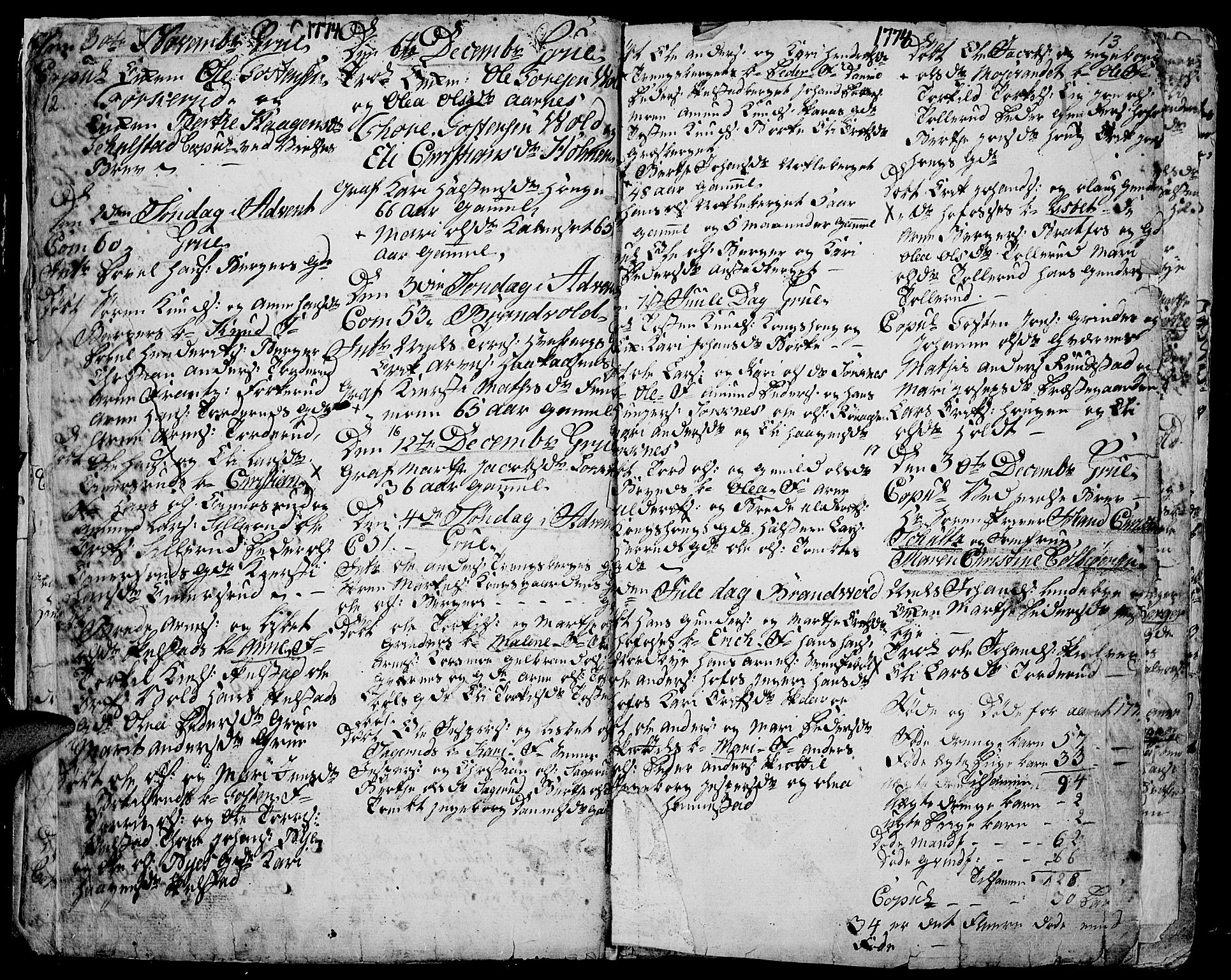 Grue prestekontor, SAH/PREST-036/H/Ha/Haa/L0003: Parish register (official) no. 3, 1774-1792, p. 12-13