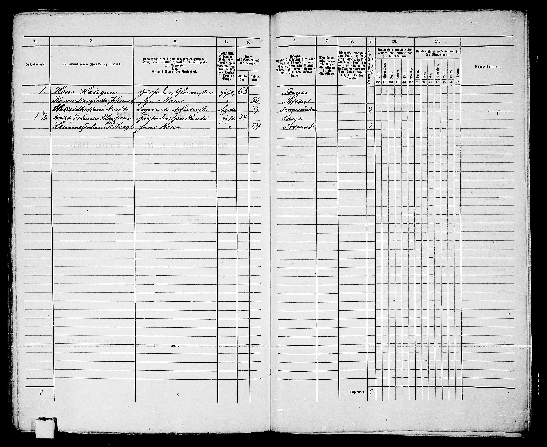 RA, 1865 census for Tromsø, 1865, p. 399