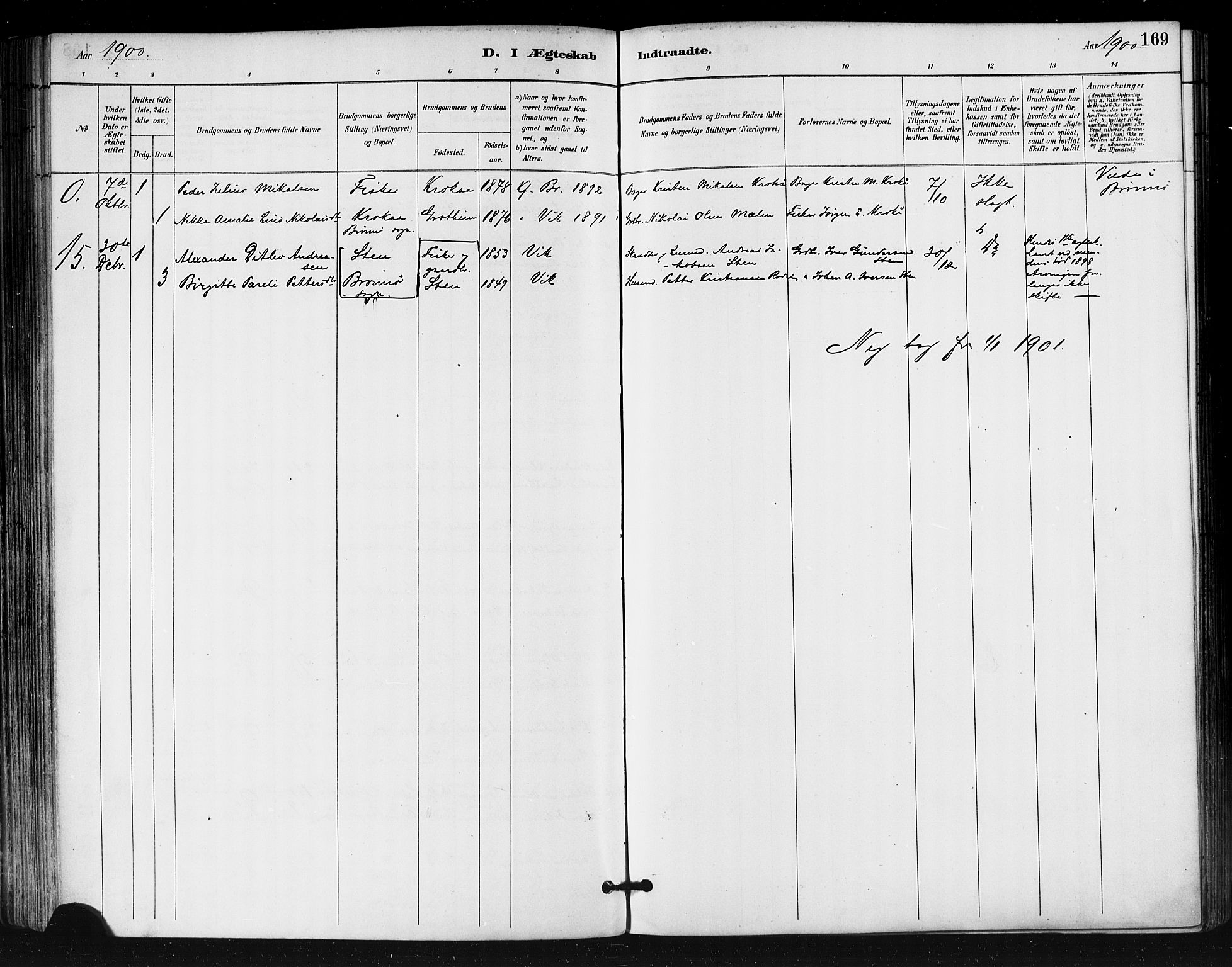 Ministerialprotokoller, klokkerbøker og fødselsregistre - Nordland, SAT/A-1459/812/L0178: Parish register (official) no. 812A07, 1886-1900, p. 169