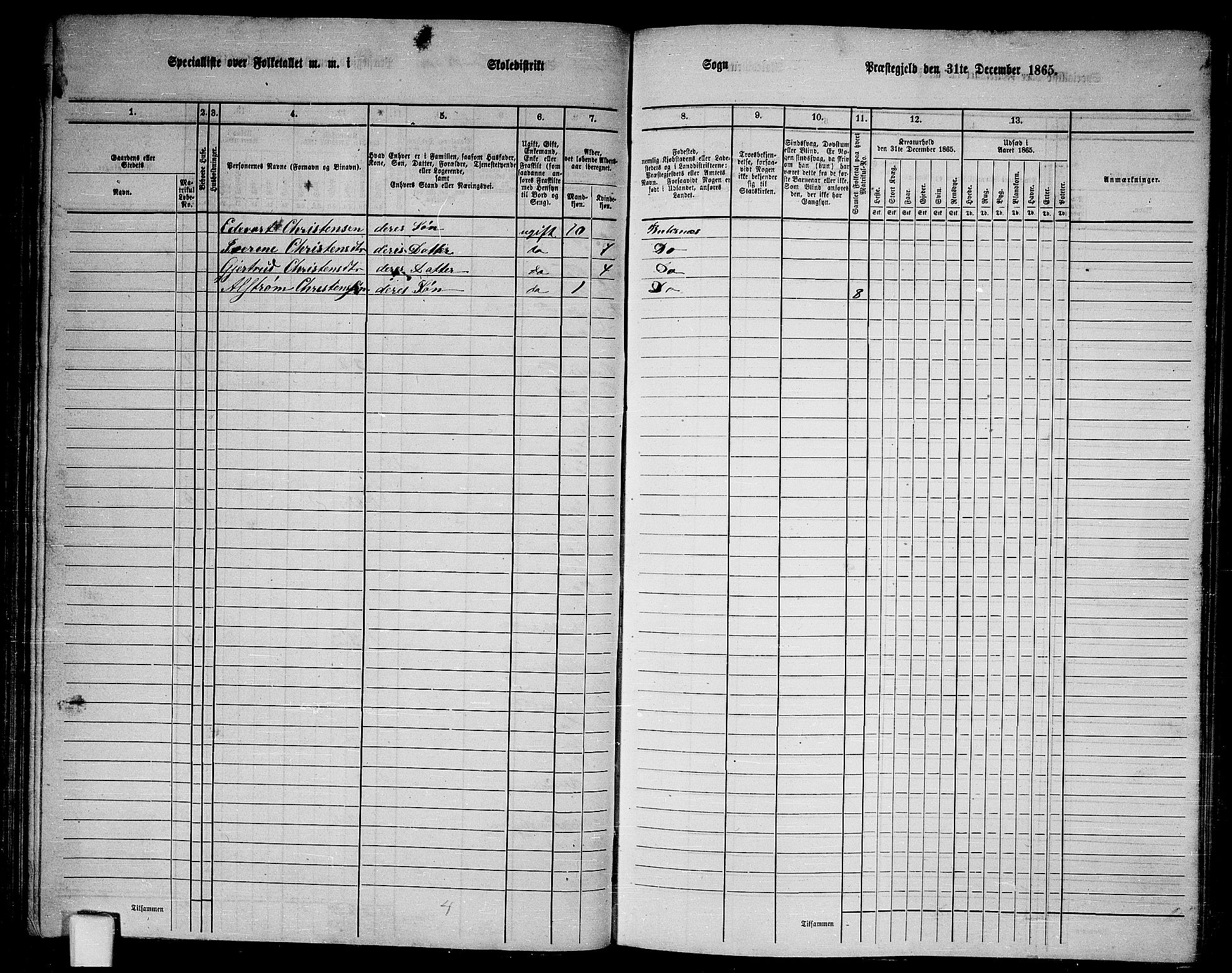 RA, 1865 census for Buksnes, 1865, p. 78