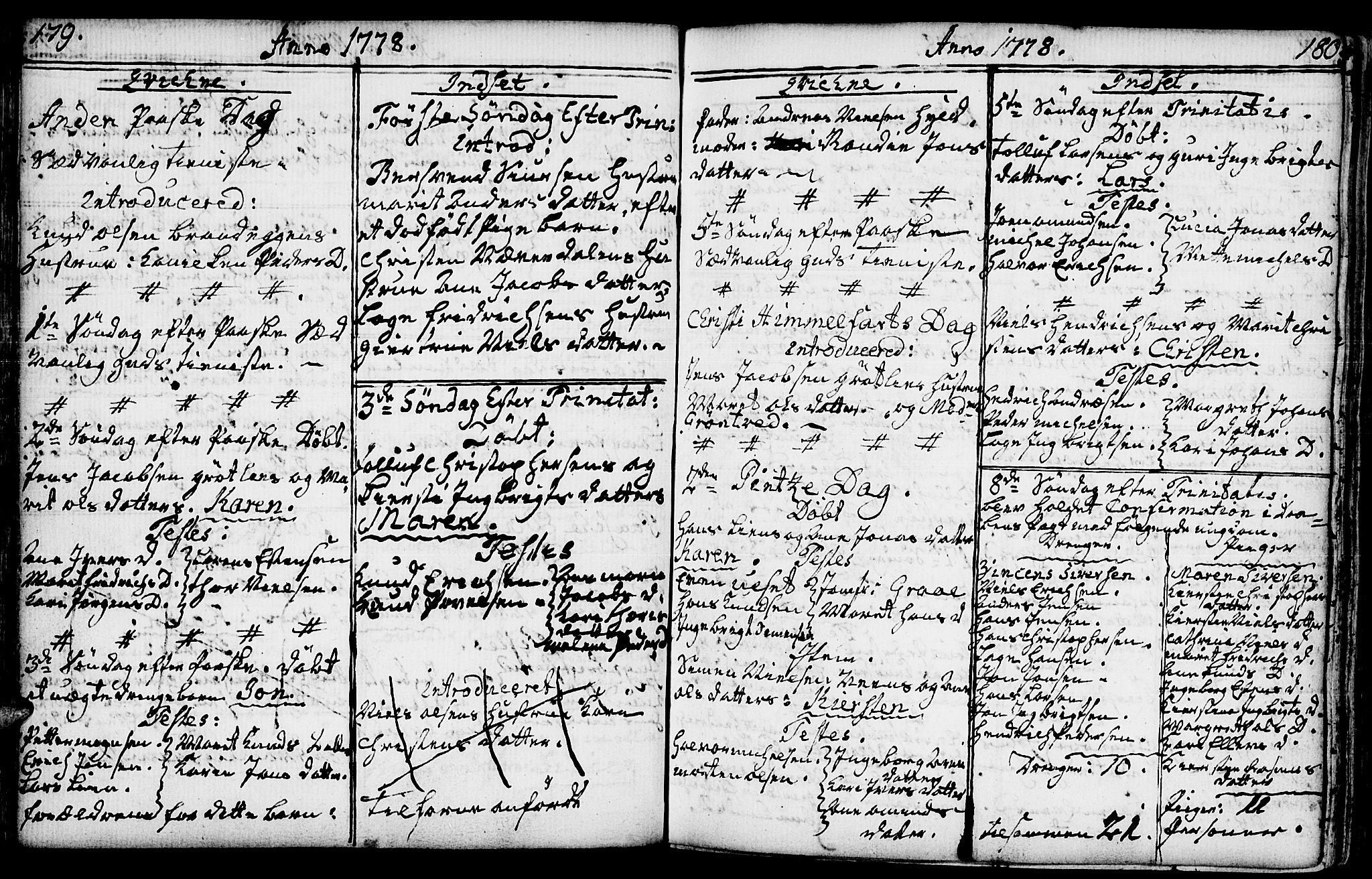 Kvikne prestekontor, SAH/PREST-064/H/Ha/Haa/L0002: Parish register (official) no. 2, 1764-1784, p. 179-180