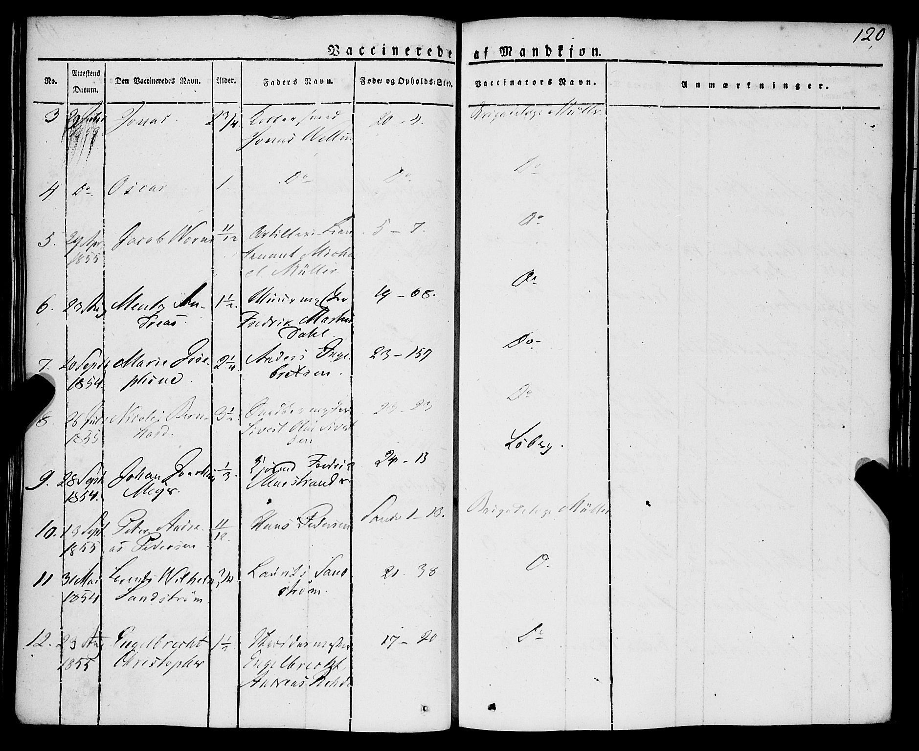 Korskirken sokneprestembete, AV/SAB-A-76101/H/Haa/L0050: Parish register (official) no. F 1, 1821-1869, p. 120