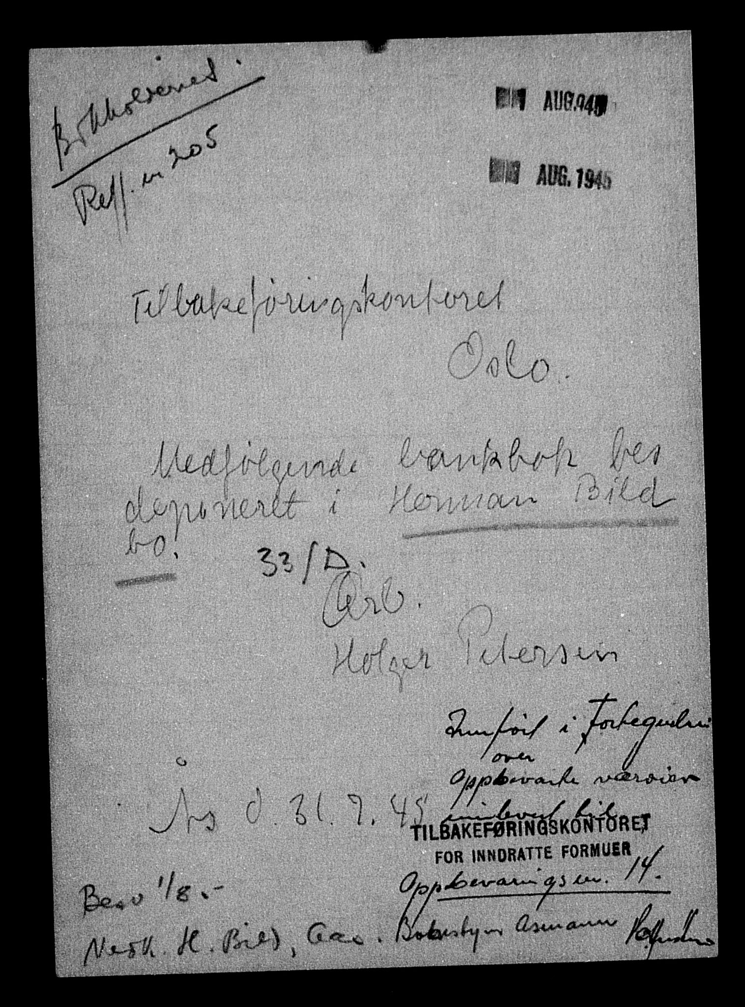 Justisdepartementet, Tilbakeføringskontoret for inndratte formuer, RA/S-1564/H/Hc/Hcc/L0924: --, 1945-1947, p. 210