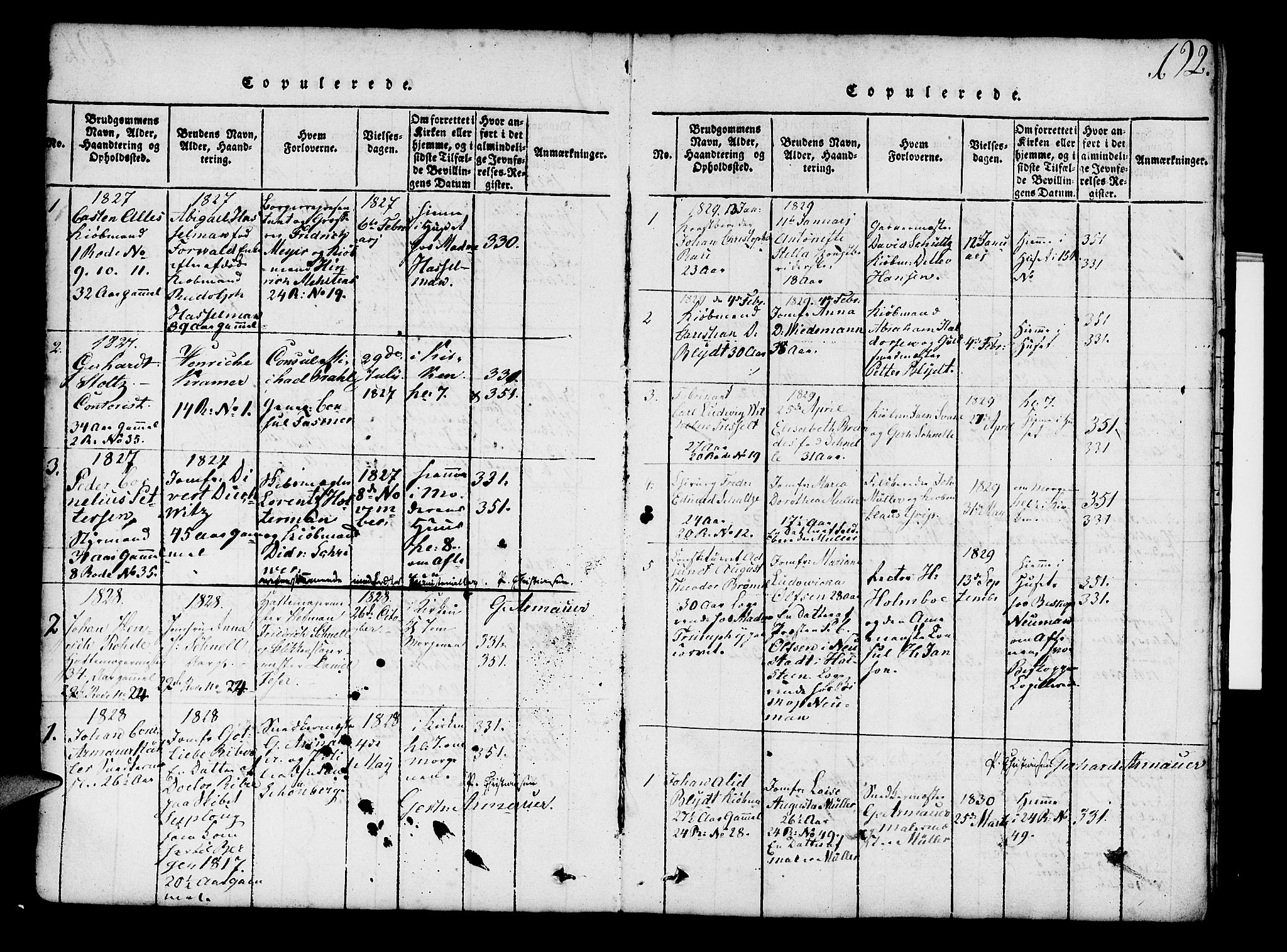 Mariakirken Sokneprestembete, SAB/A-76901/H/Hab/L0001: Parish register (copy) no. A 1, 1815-1846, p. 192