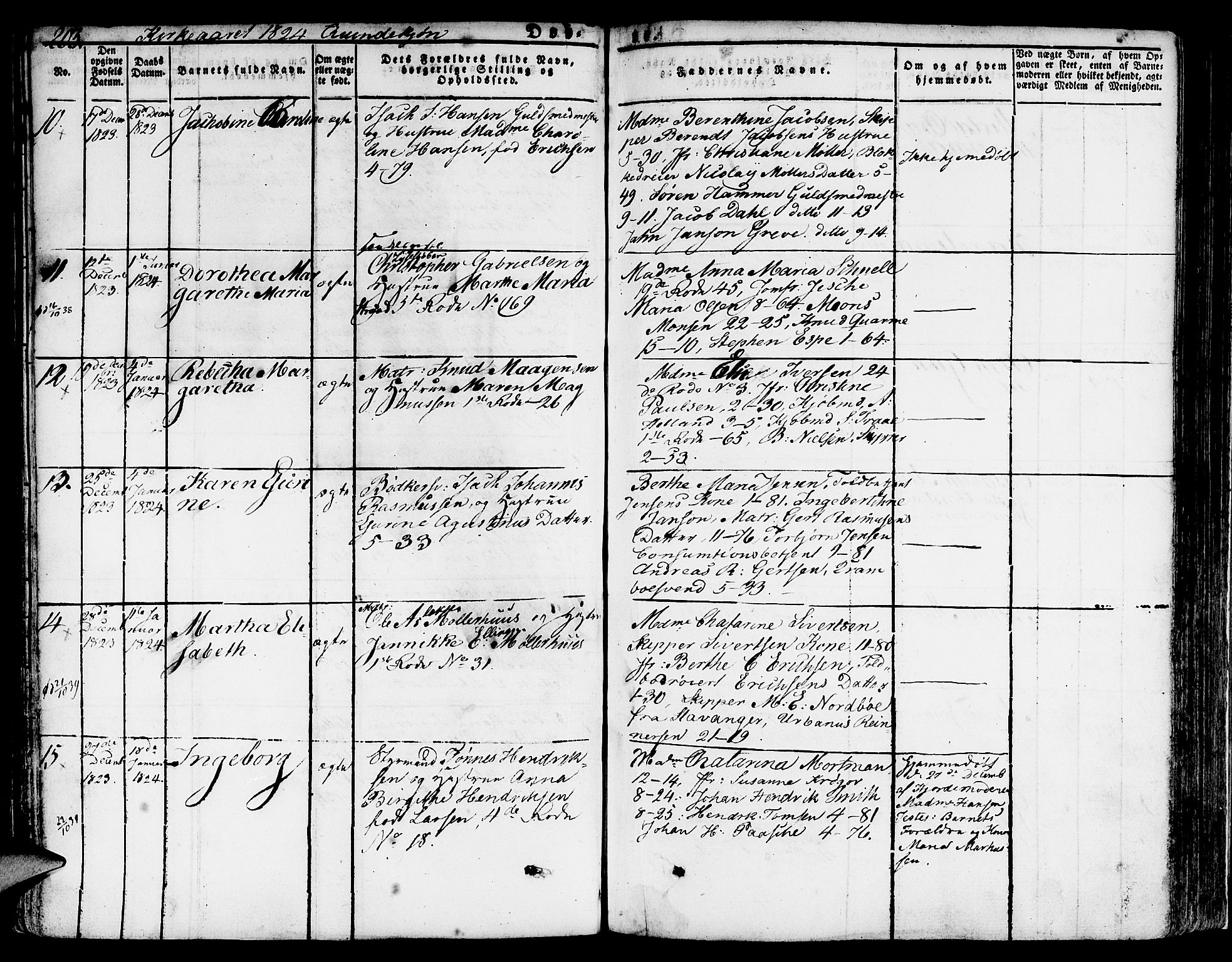Nykirken Sokneprestembete, SAB/A-77101/H/Hab: Parish register (copy) no. A 5I, 1821-1841, p. 203