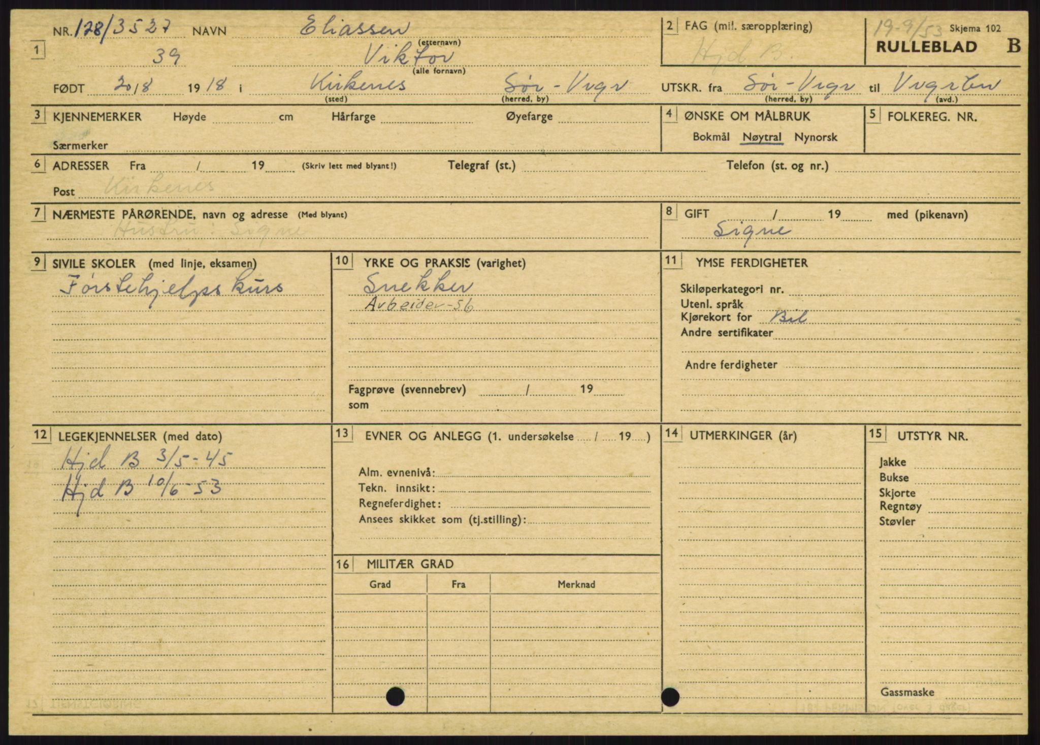 Forsvaret, Varanger bataljon, AV/RA-RAFA-2258/1/D/L0446: Rulleblad for menige født 1917-1919, 1917-1919, p. 330