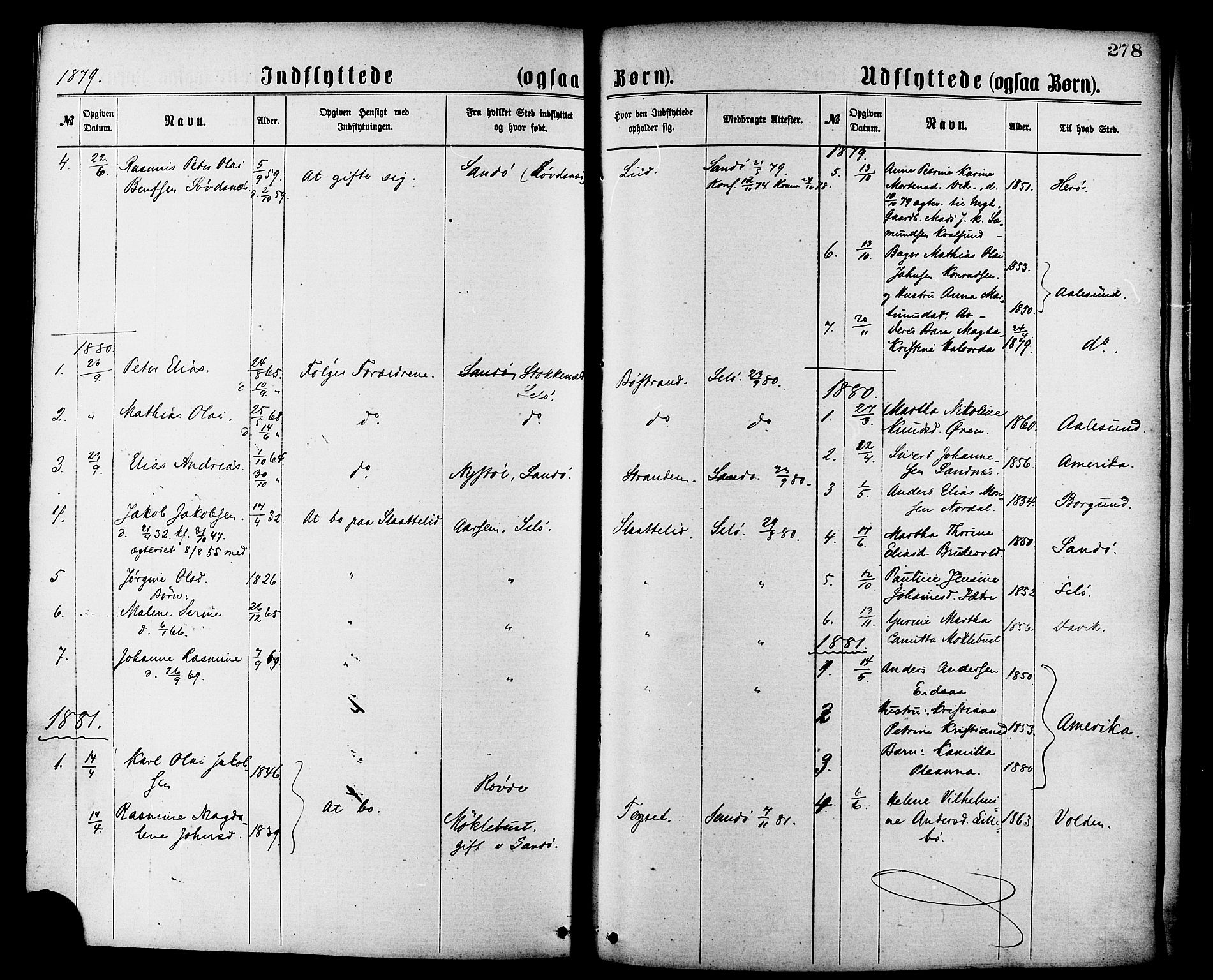 Ministerialprotokoller, klokkerbøker og fødselsregistre - Møre og Romsdal, SAT/A-1454/502/L0024: Parish register (official) no. 502A02, 1873-1884, p. 278