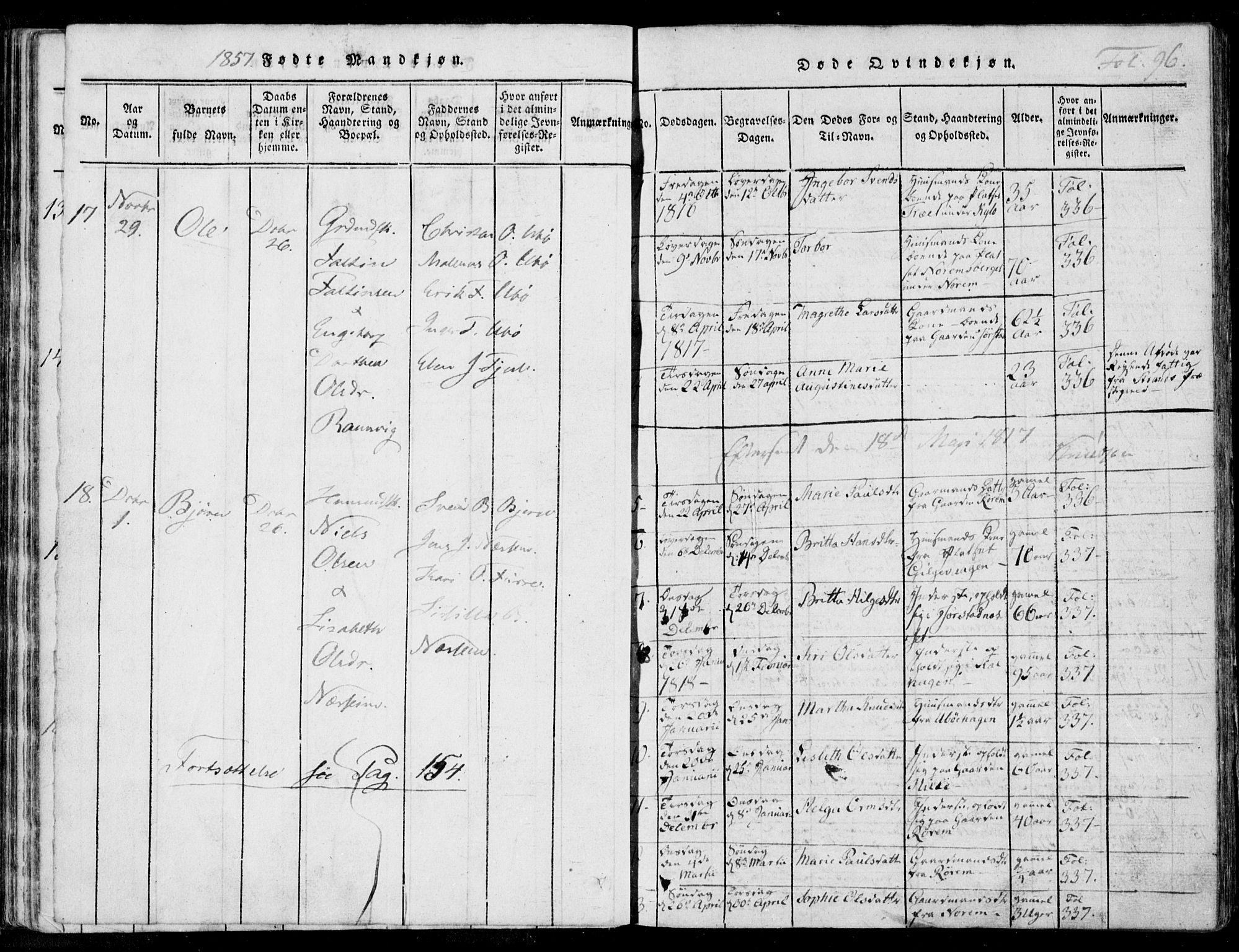 Nedstrand sokneprestkontor, AV/SAST-A-101841/01/IV: Parish register (official) no. A 7, 1816-1870, p. 96