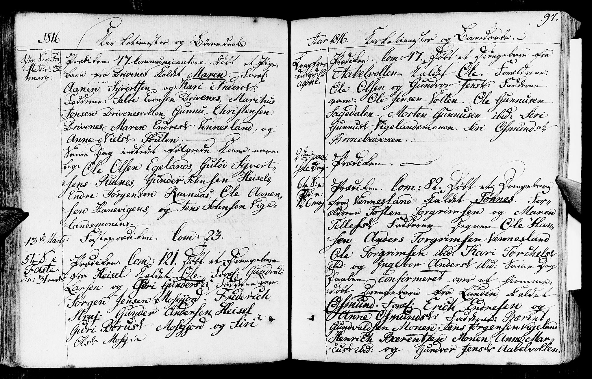 Vennesla sokneprestkontor, AV/SAK-1111-0045/Fa/Fab/L0002: Parish register (official) no. A 2, 1794-1834, p. 97