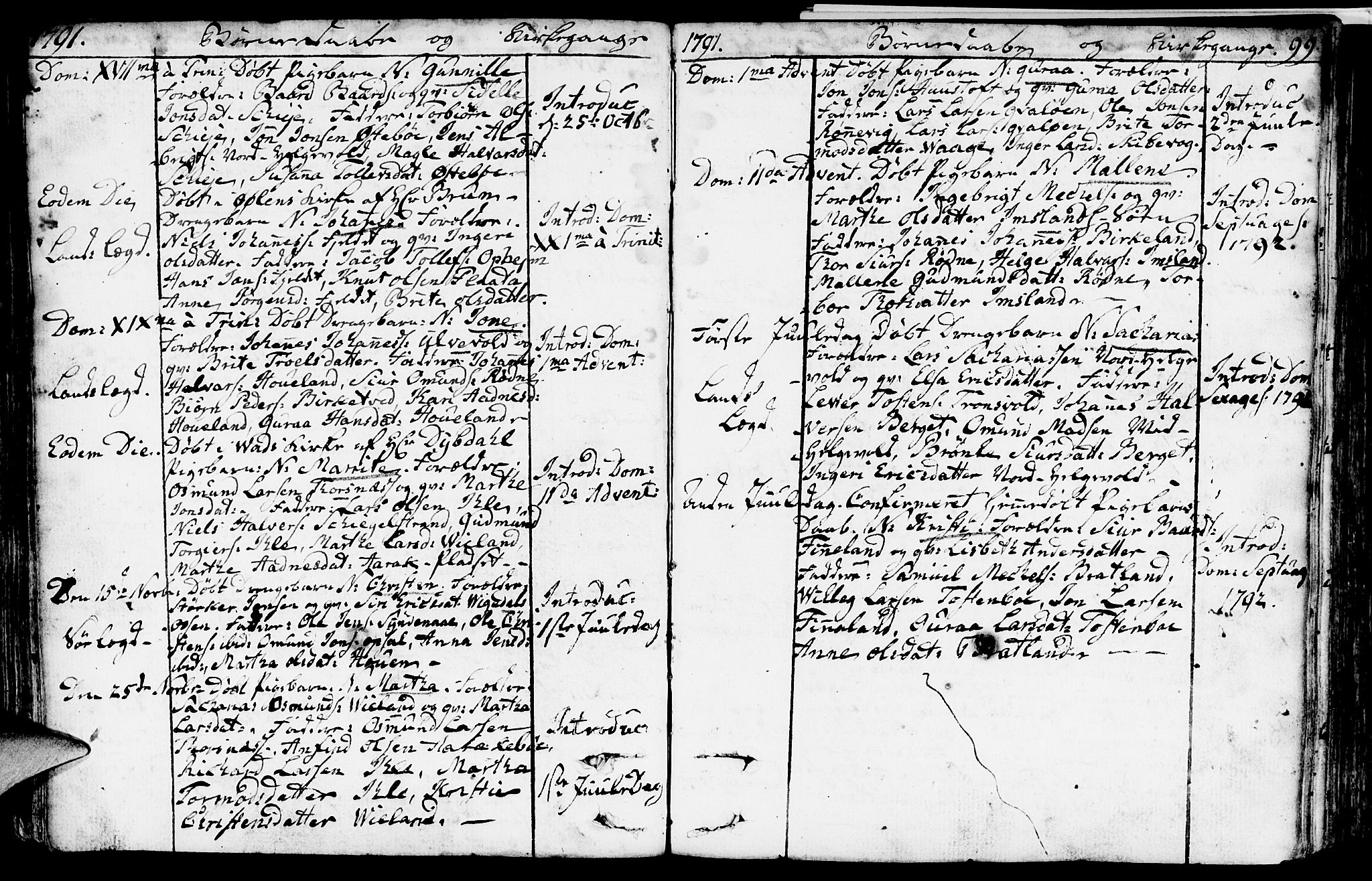 Vikedal sokneprestkontor, SAST/A-101840/01/IV: Parish register (official) no. A 2, 1779-1817, p. 99