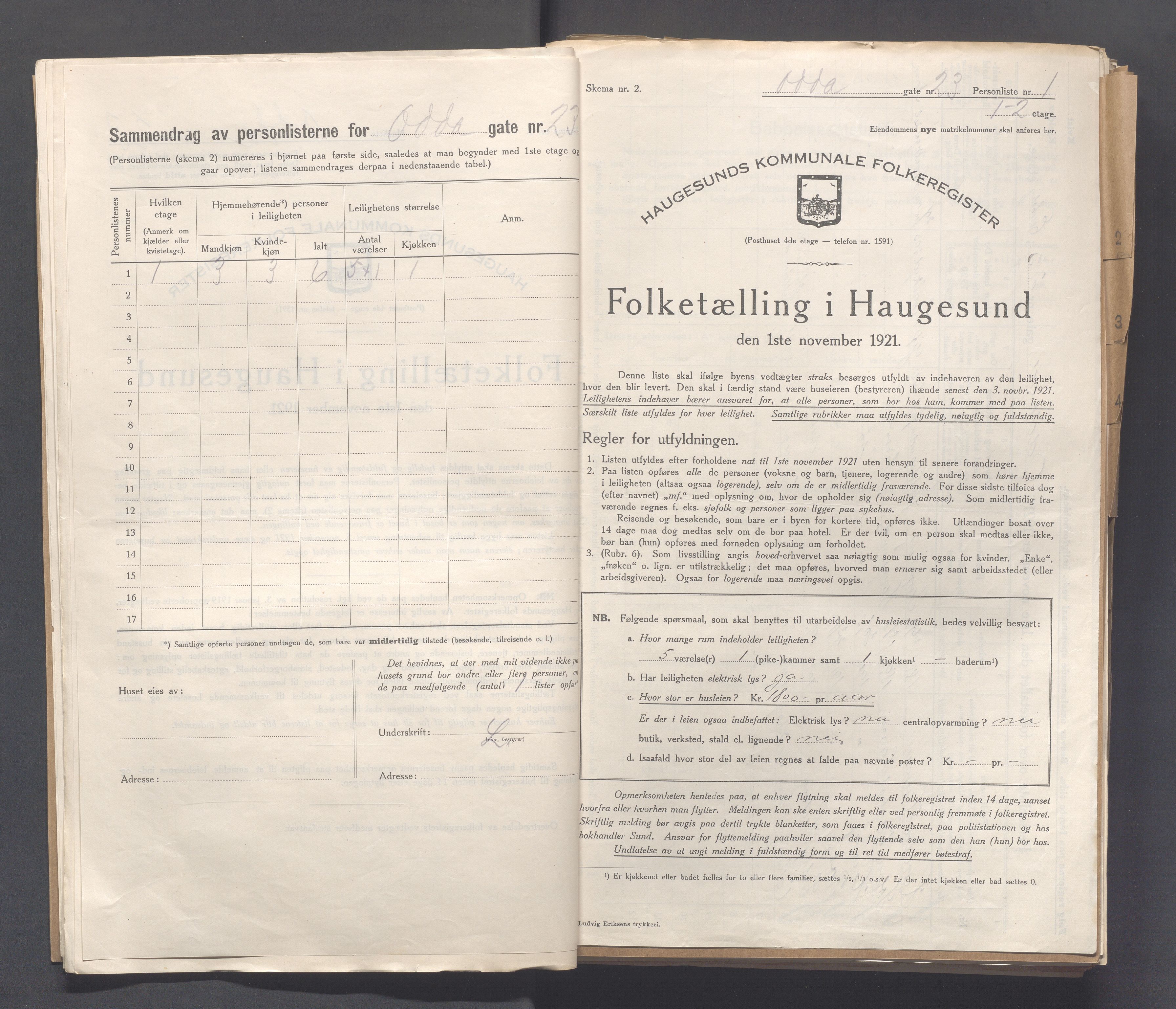 IKAR, Local census 1.11.1921 for Haugesund, 1921, p. 3214