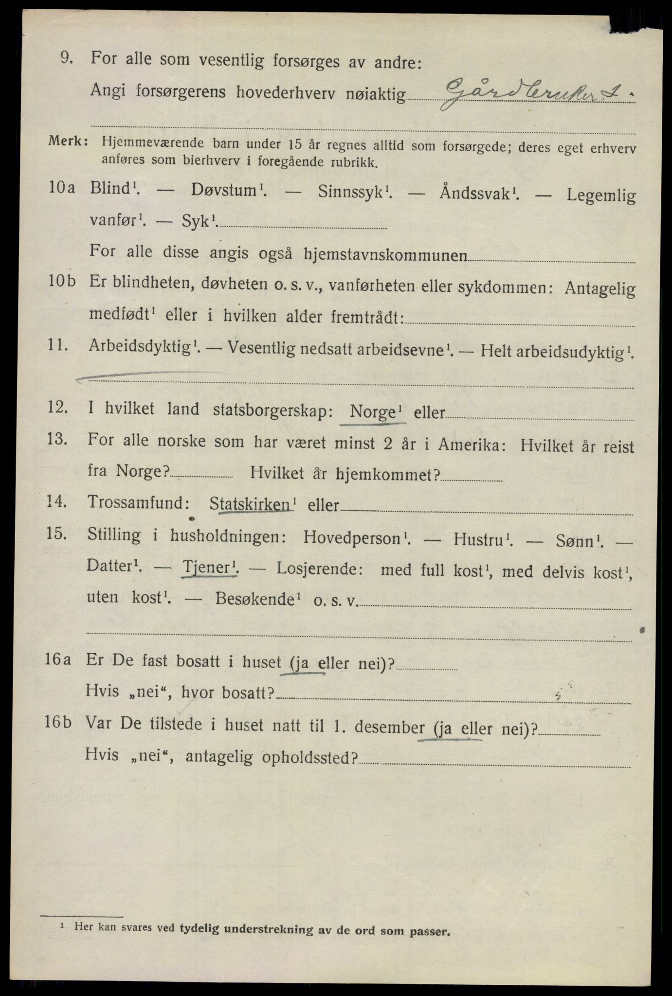 SAO, 1920 census for Ullensaker, 1920, p. 9658