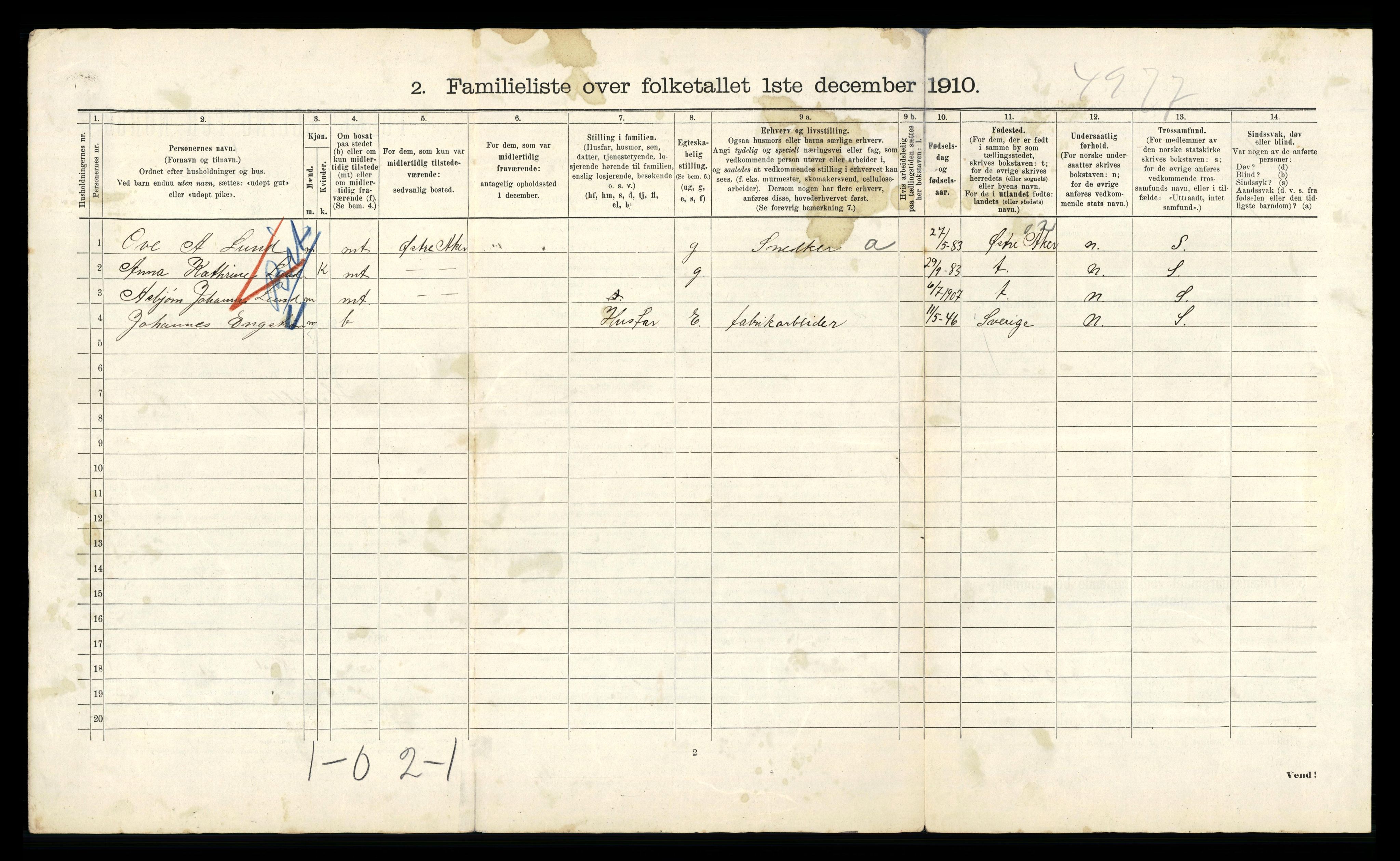 RA, 1910 census for Kristiania, 1910, p. 39336