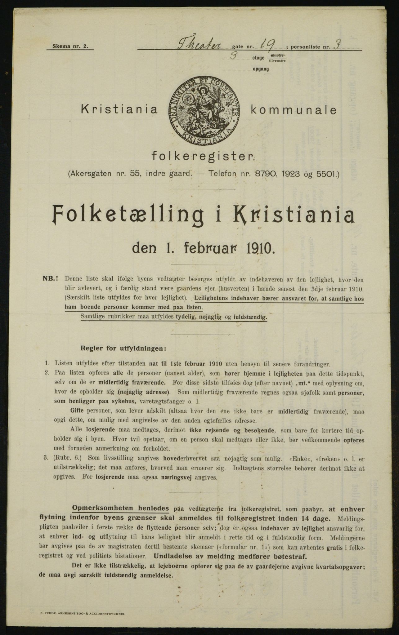 OBA, Municipal Census 1910 for Kristiania, 1910, p. 101907