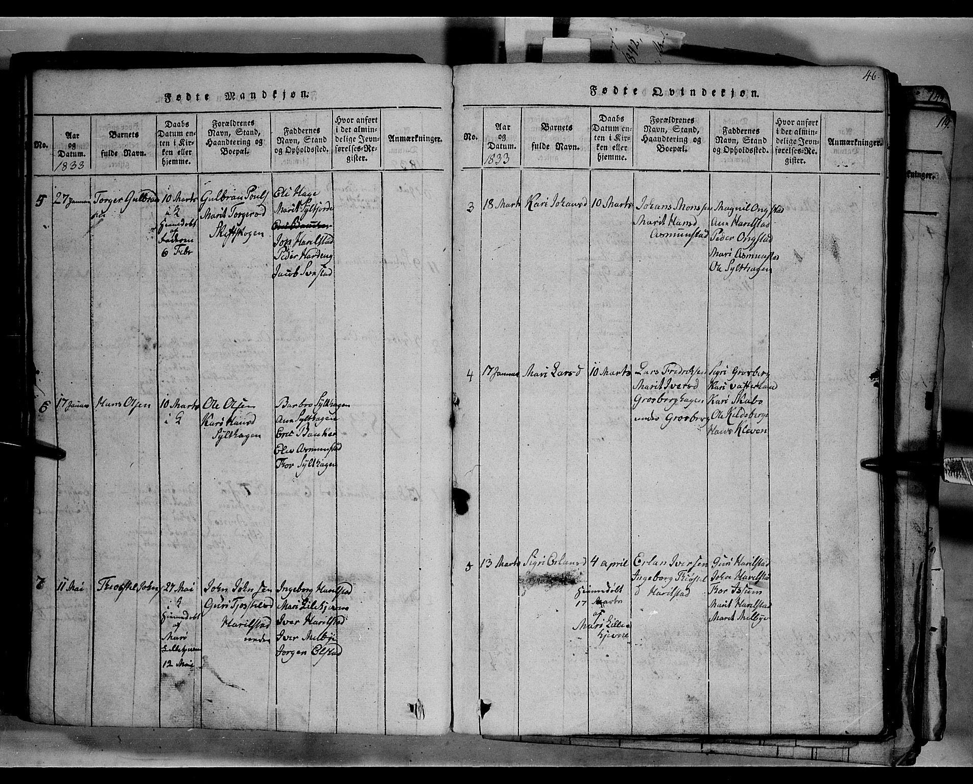 Fron prestekontor, AV/SAH-PREST-078/H/Ha/Hab/L0003: Parish register (copy) no. 3, 1816-1850, p. 46