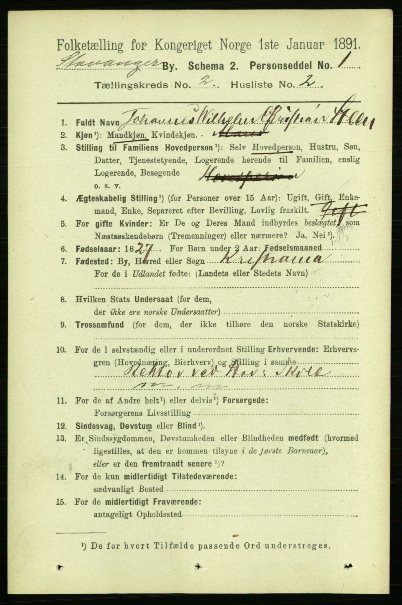 RA, 1891 census for 1103 Stavanger, 1891, p. 5930