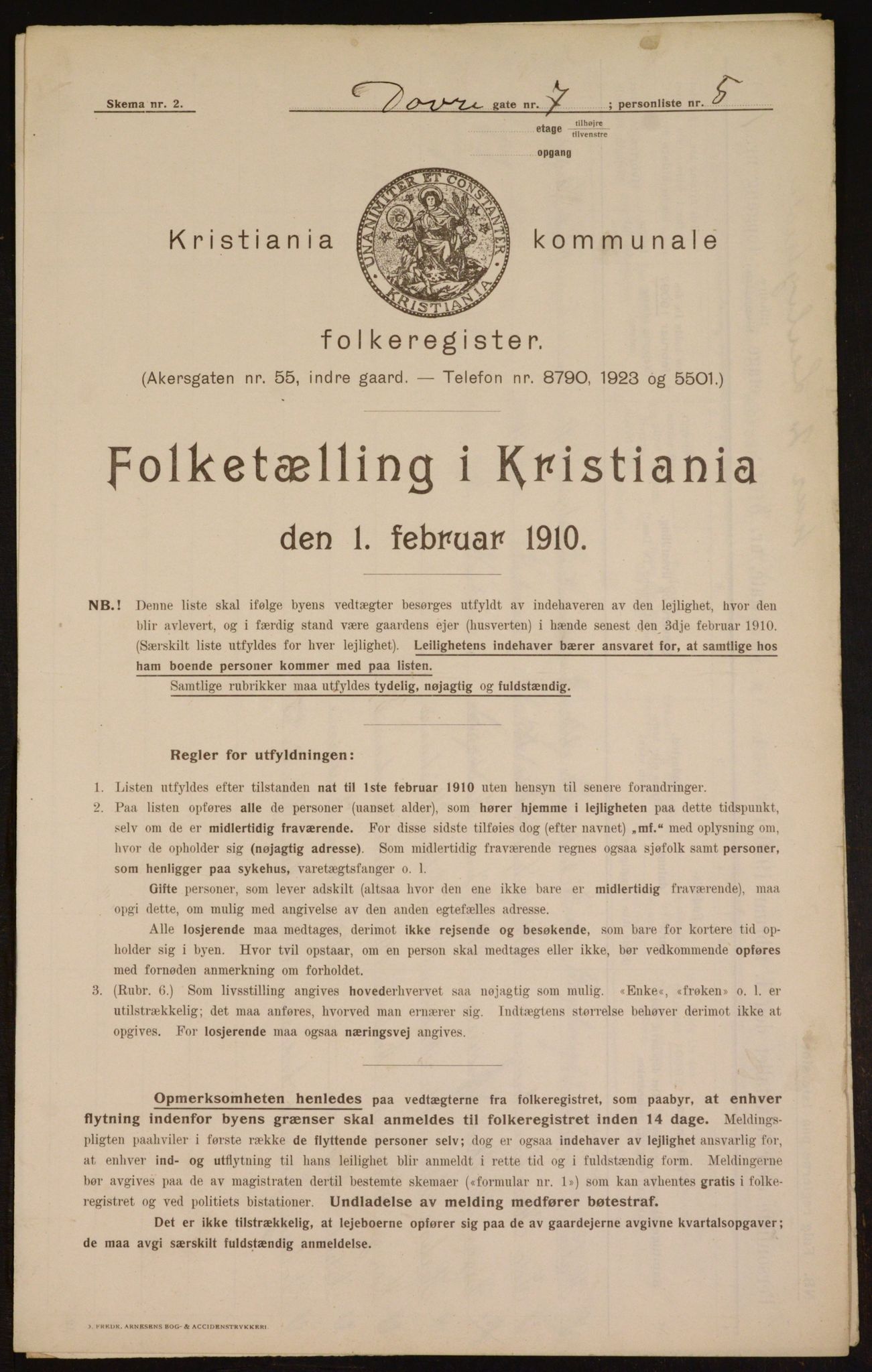 OBA, Municipal Census 1910 for Kristiania, 1910, p. 15535